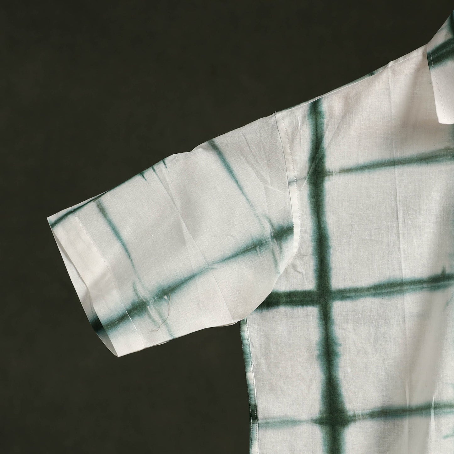 Pure cotton half sleeve tie-dye men shibori shirt 08