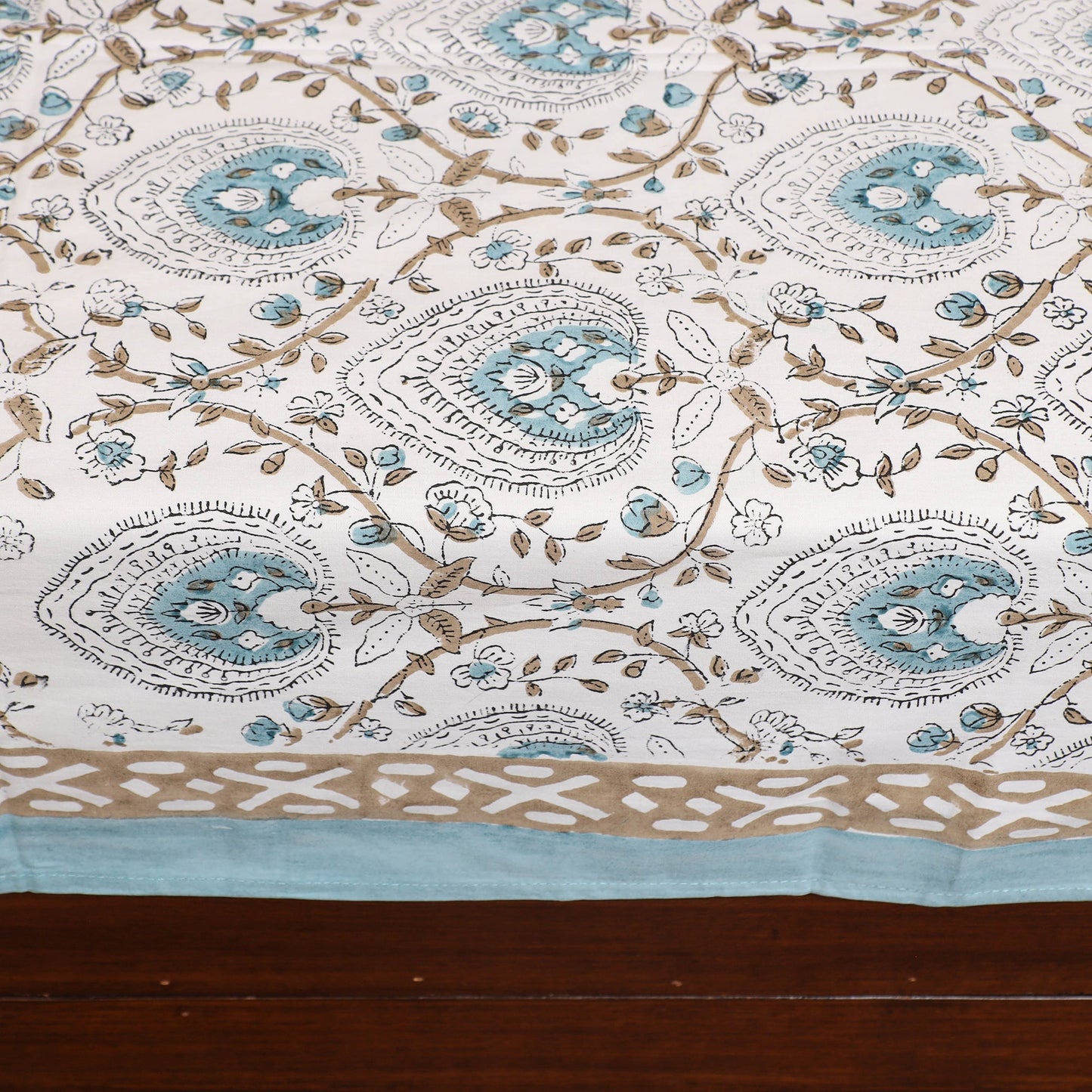 Buy White Pure Cotton Single Sanganeri Print Bed Sheet