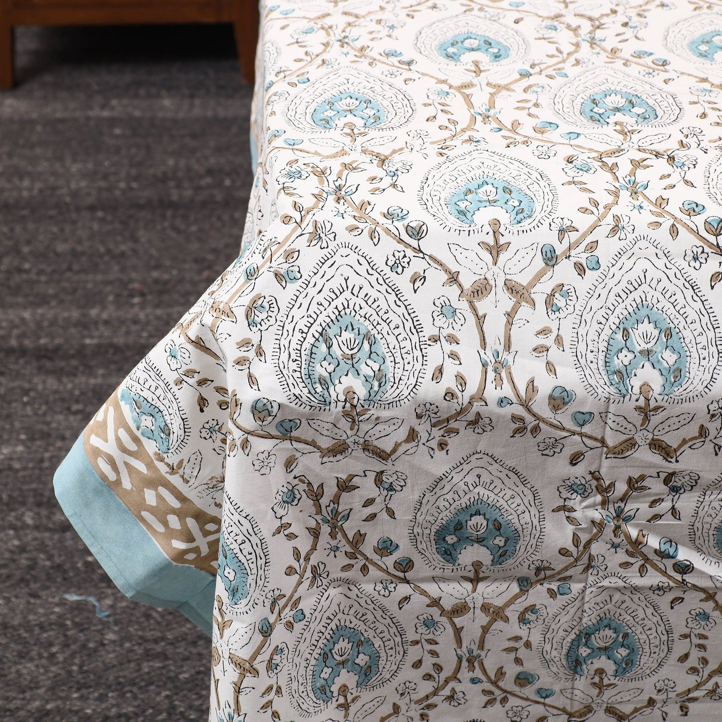 Buy White Pure Cotton Single Sanganeri Print Bed Sheet