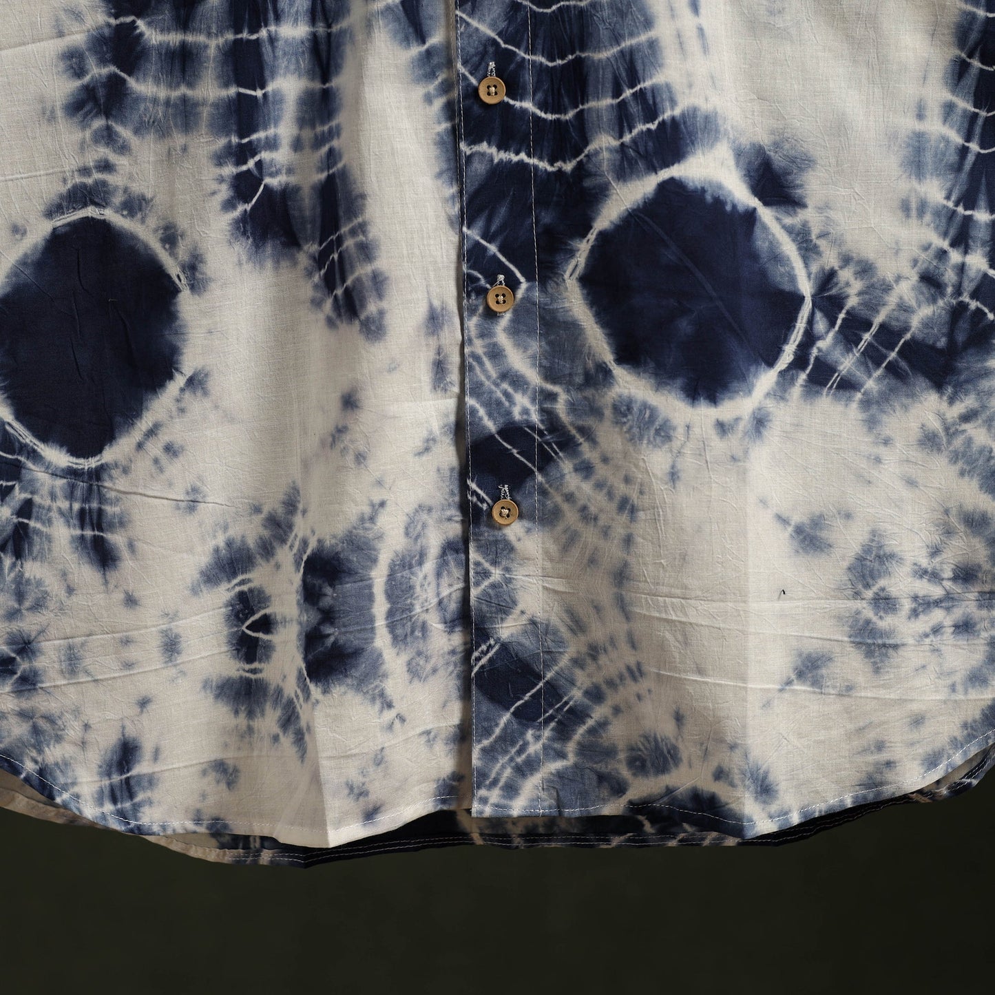 Pure mul cotton half sleeve tie-dye men shibori shirt 05