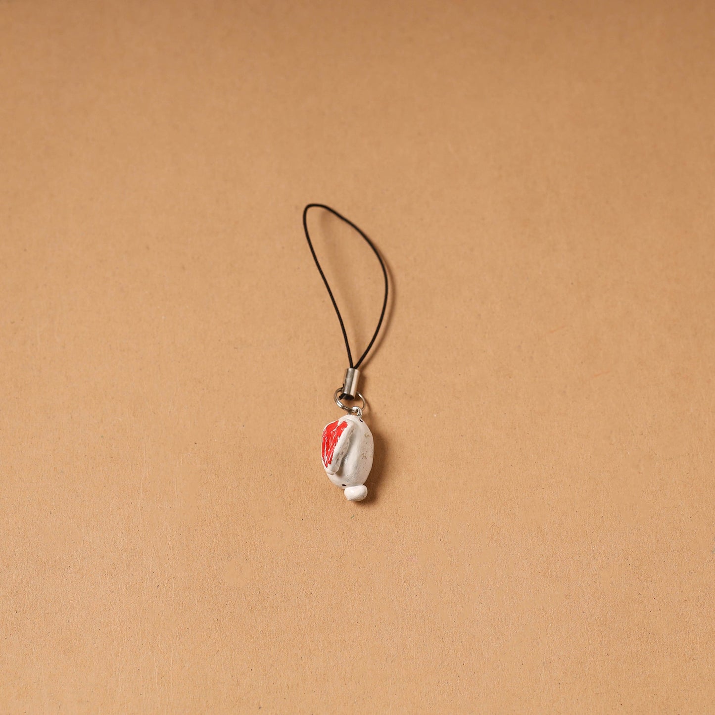White - quirklets handpainted clay rabbit bag charm