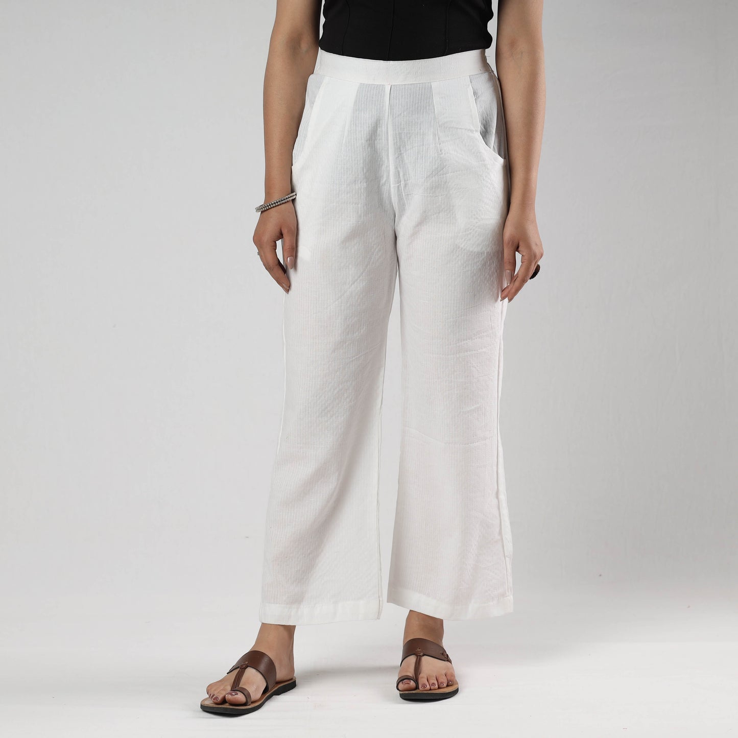 Buy Running Stitch Cotton Palazzo by iTokri Casuals Online at iTokri.com