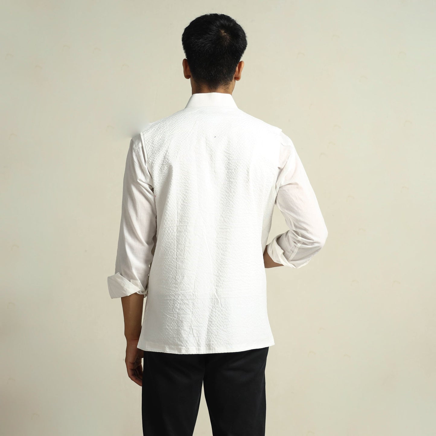 Buy Running Stitch Pure Cotton Men Nehru Jacket 21 Online at iTokri.com