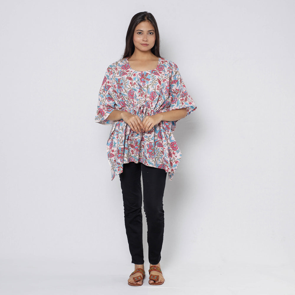 Sanganeri Block Print Cotton Kaftan (Short)