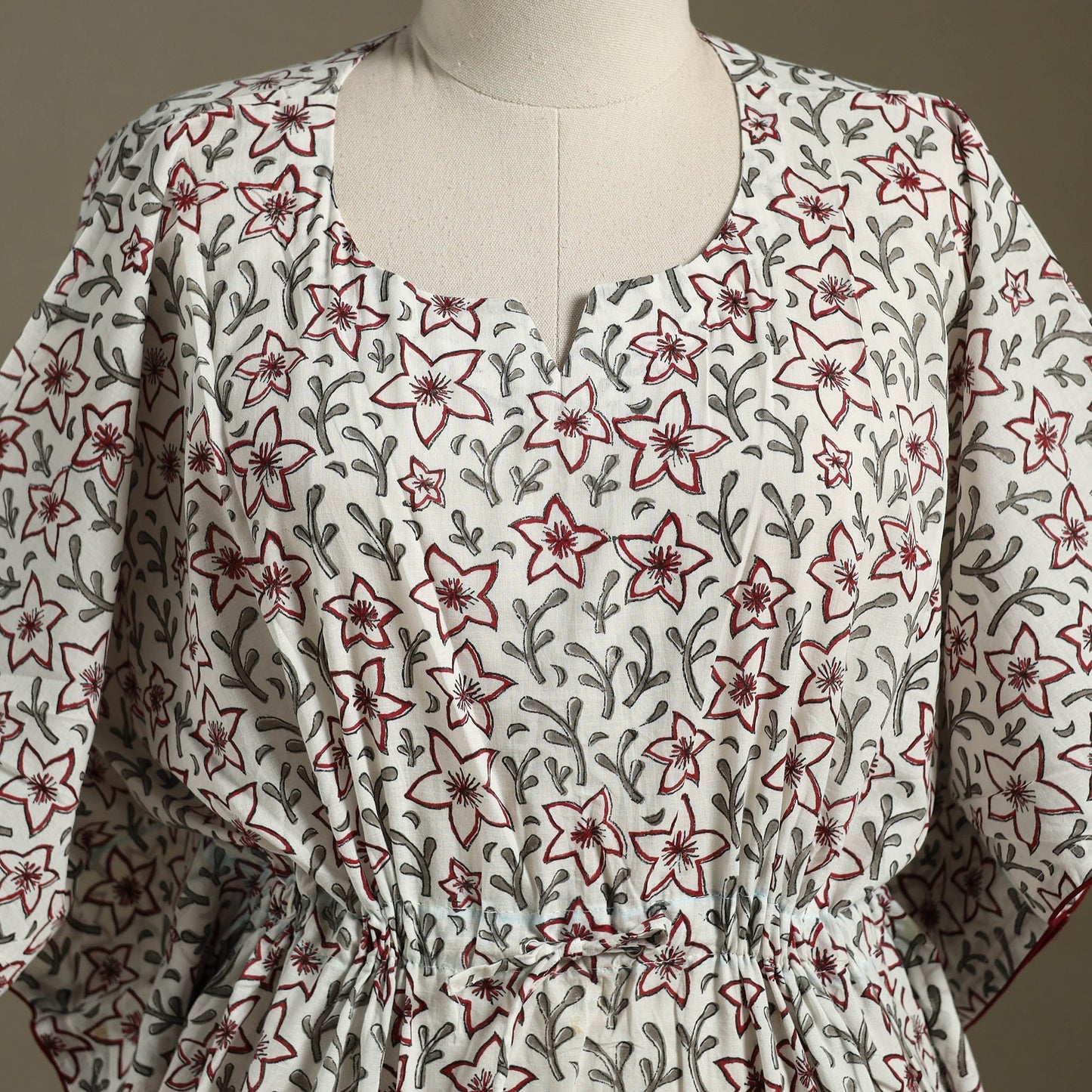 Sanganeri Block Print Cotton Kaftan (Short)