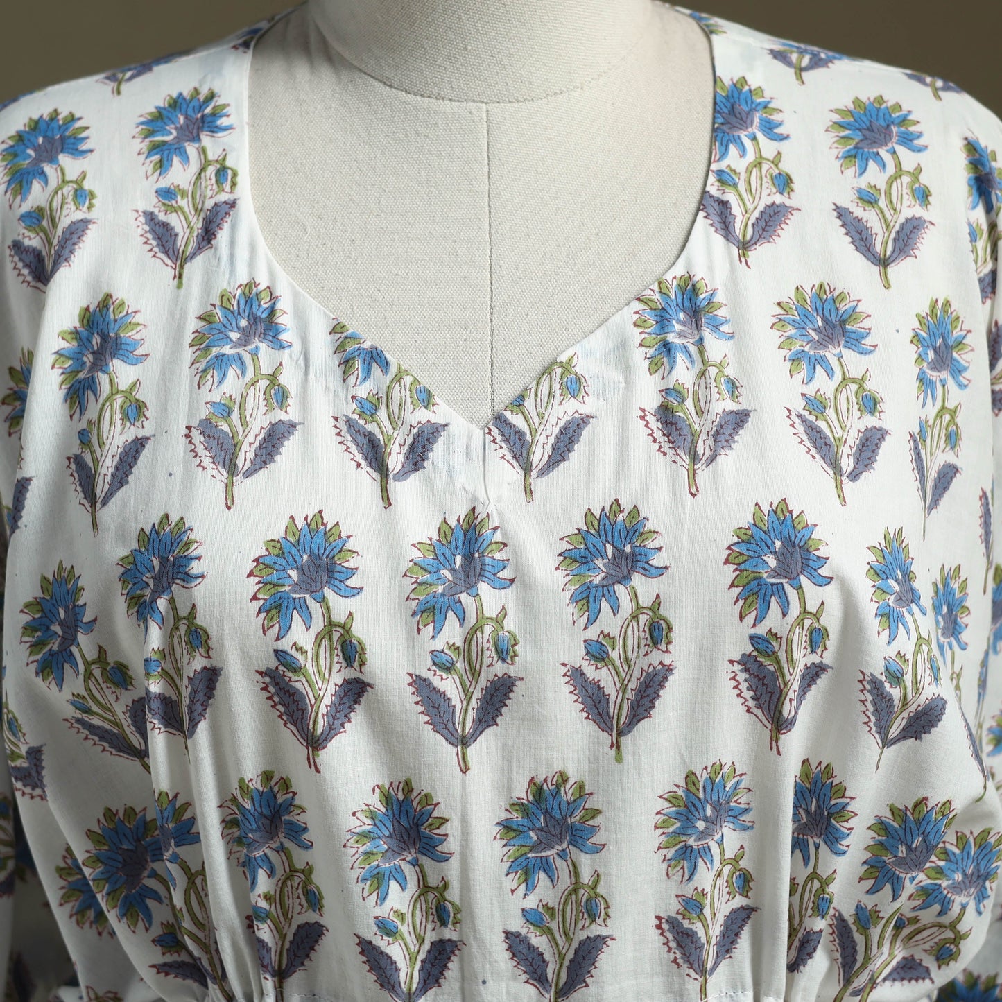 Sanganeri Block Print Cotton Kaftan (Short)