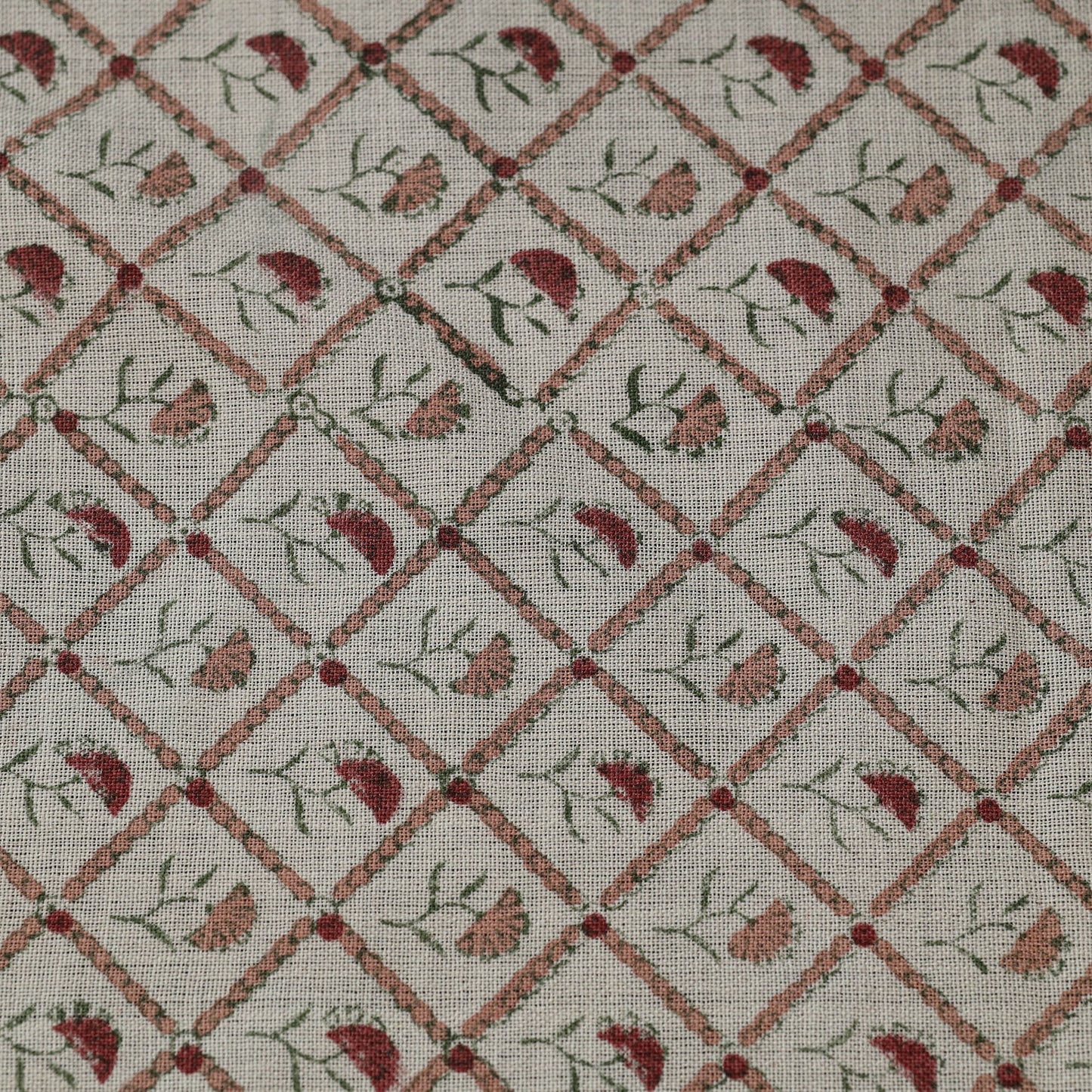 Off white - sanganeri pure wool fabric 02 - handcrafted