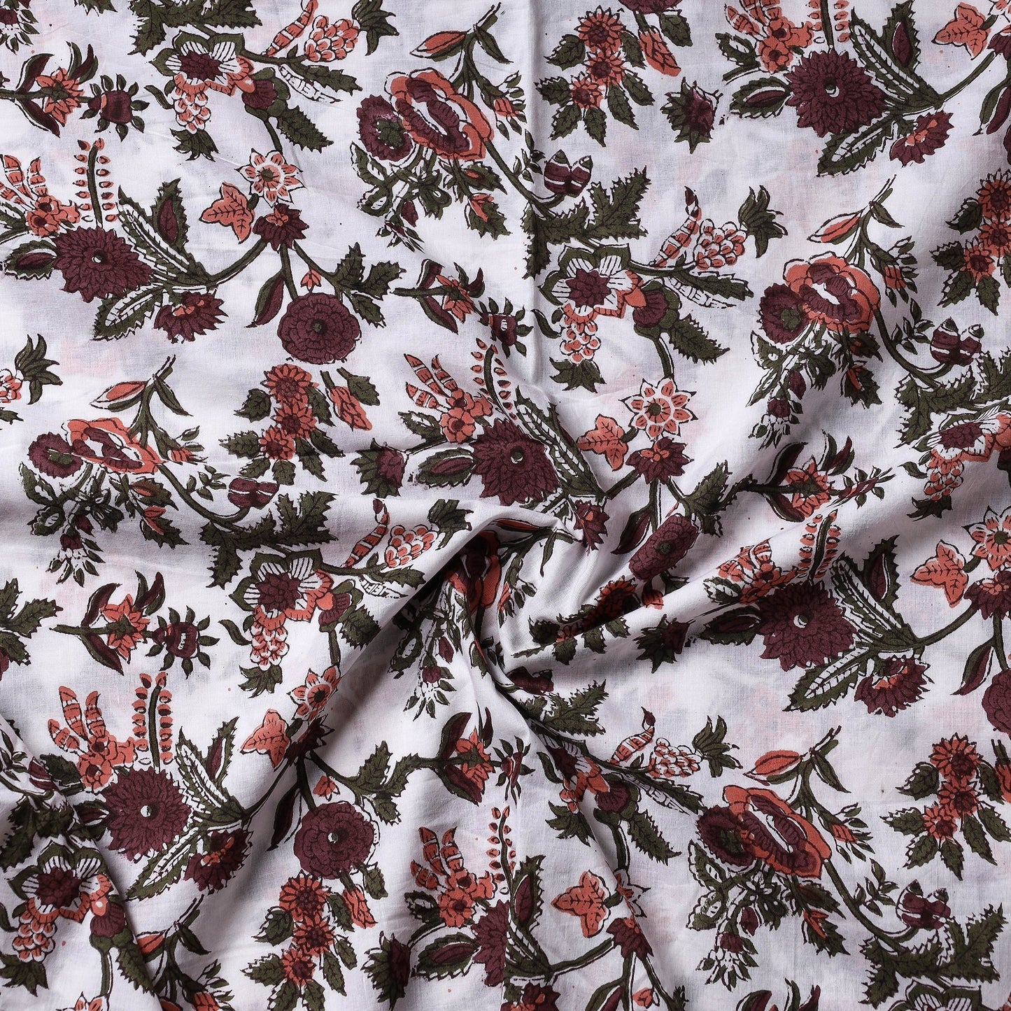 Sanganeri Block Printed Cotton Precut Fabric Online at iTokri.com