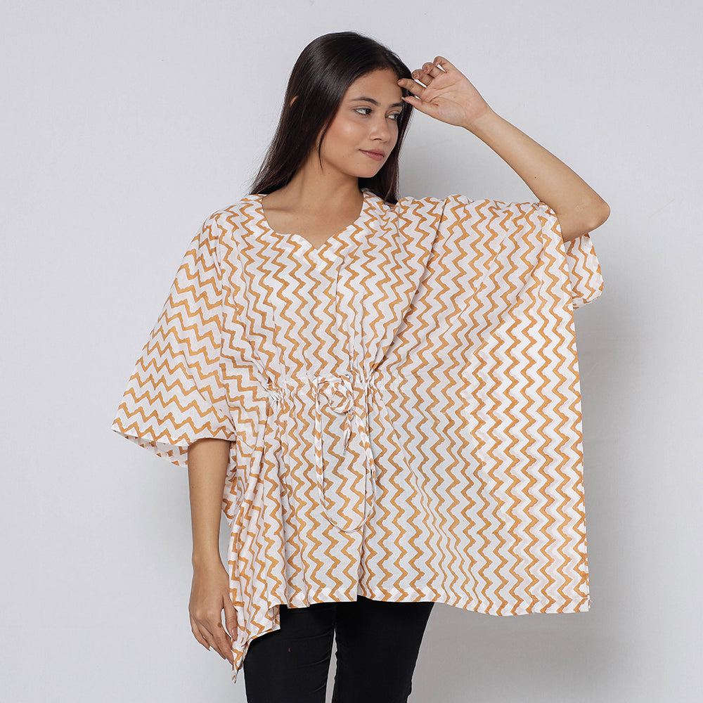 Sanganeri Block Print Cotton Kaftan (Short)