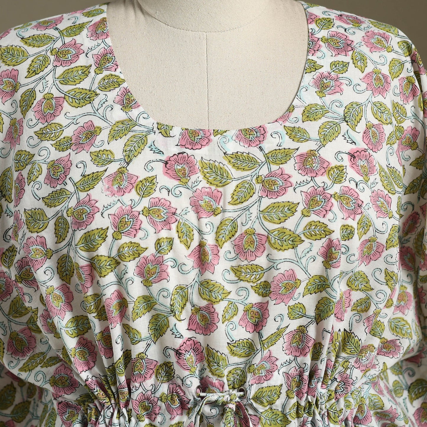 Sanganeri Block Print Cotton Kaftan (Short)
