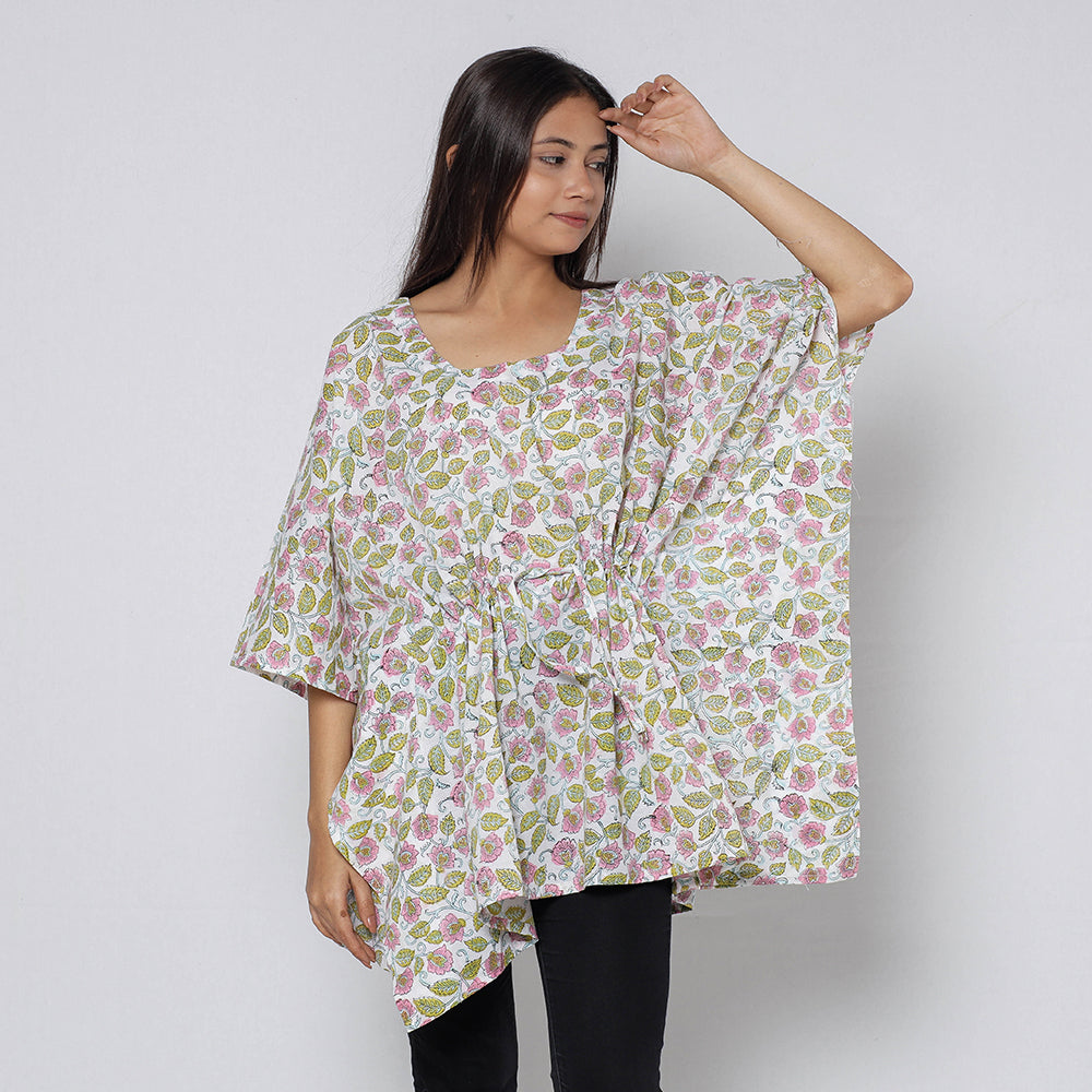 Sanganeri Block Print Cotton Kaftan (Short)