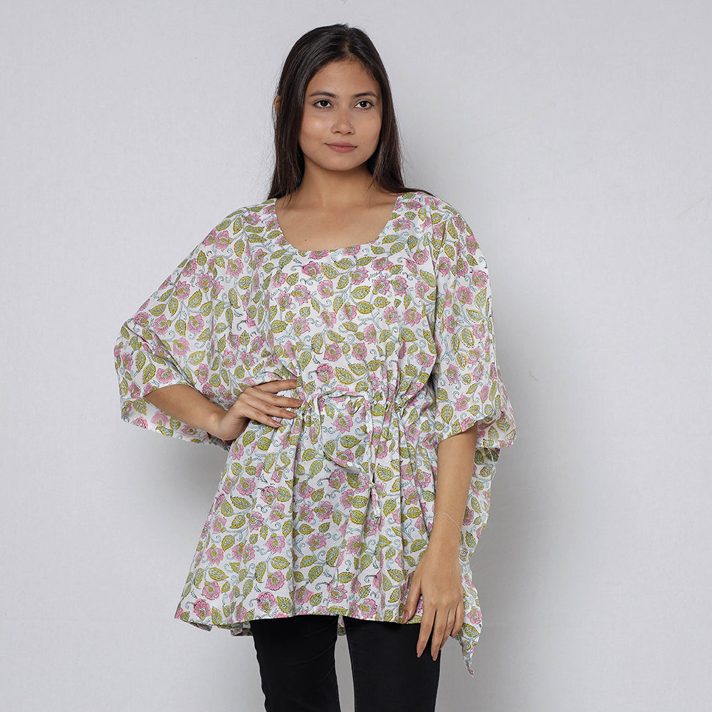 Sanganeri Block Print Cotton Kaftan (Short)