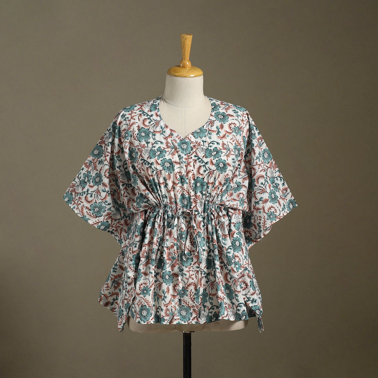 Sanganeri Block Print Cotton Kaftan (Short)