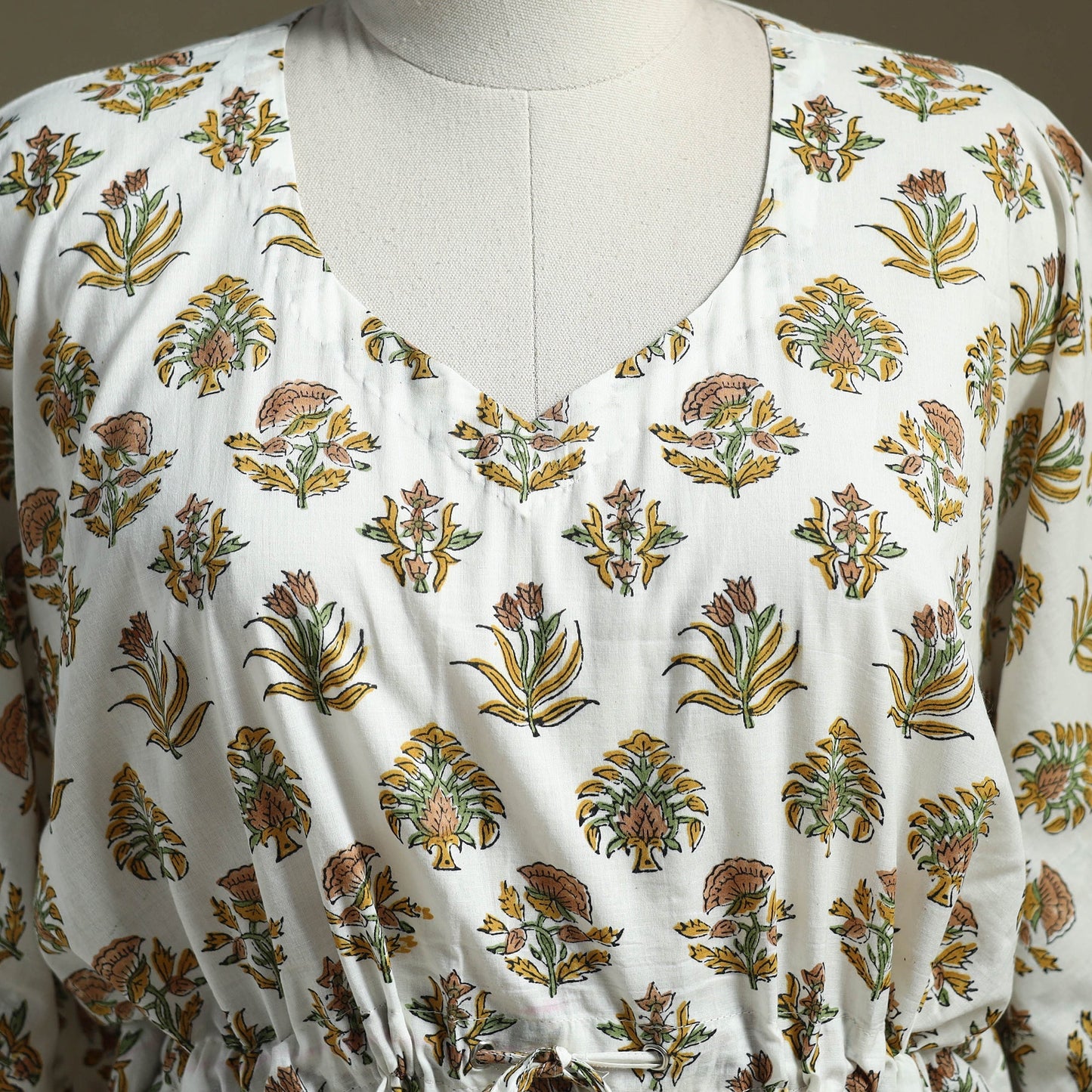 Sanganeri Block Print Cotton Kaftan (Short)