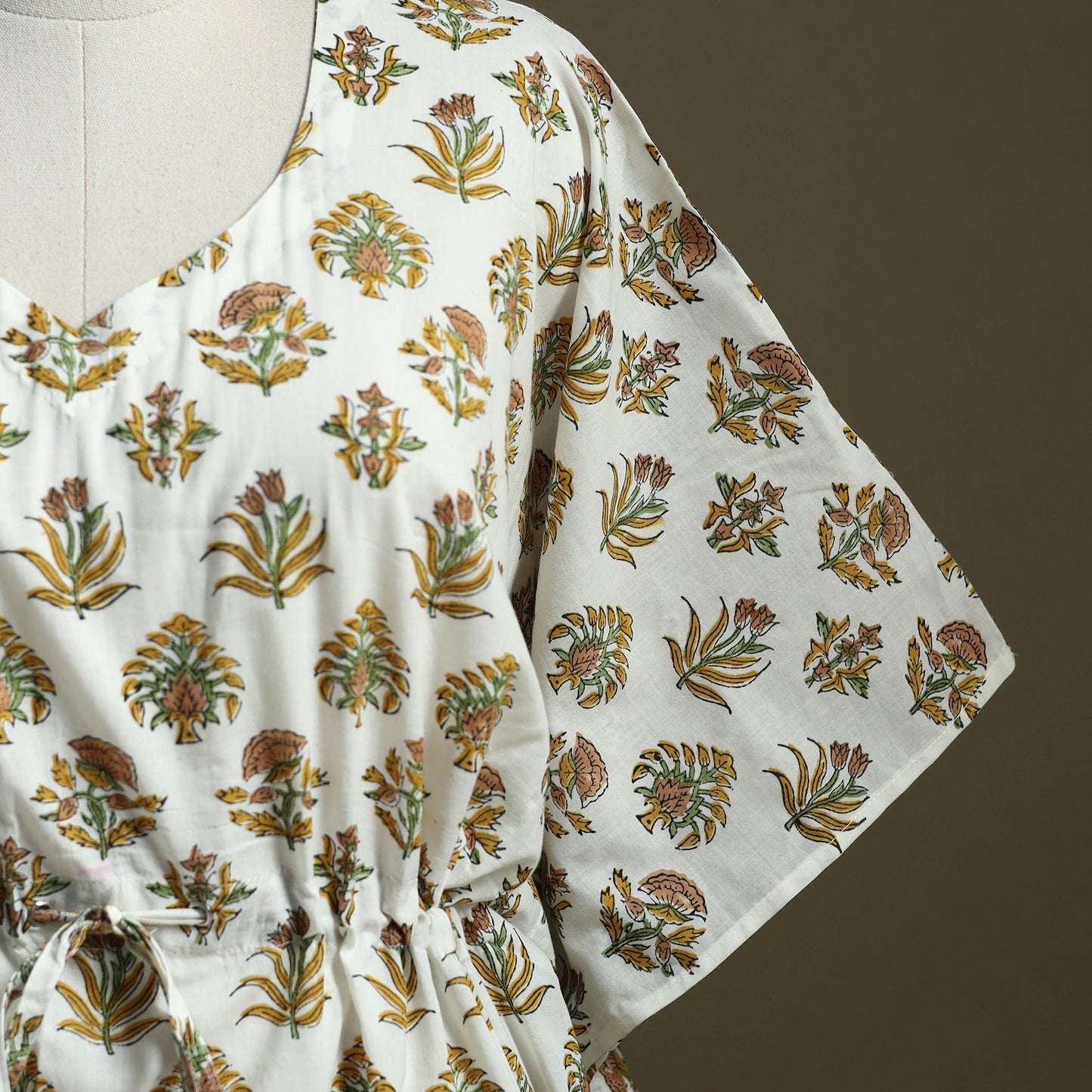 Sanganeri Block Print Cotton Kaftan (Short)