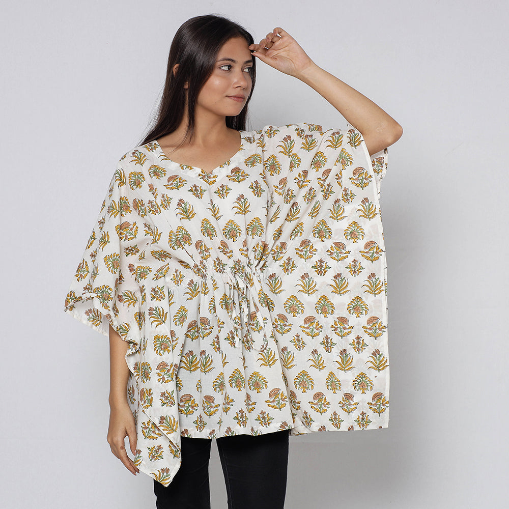 Sanganeri Block Print Cotton Kaftan (Short)