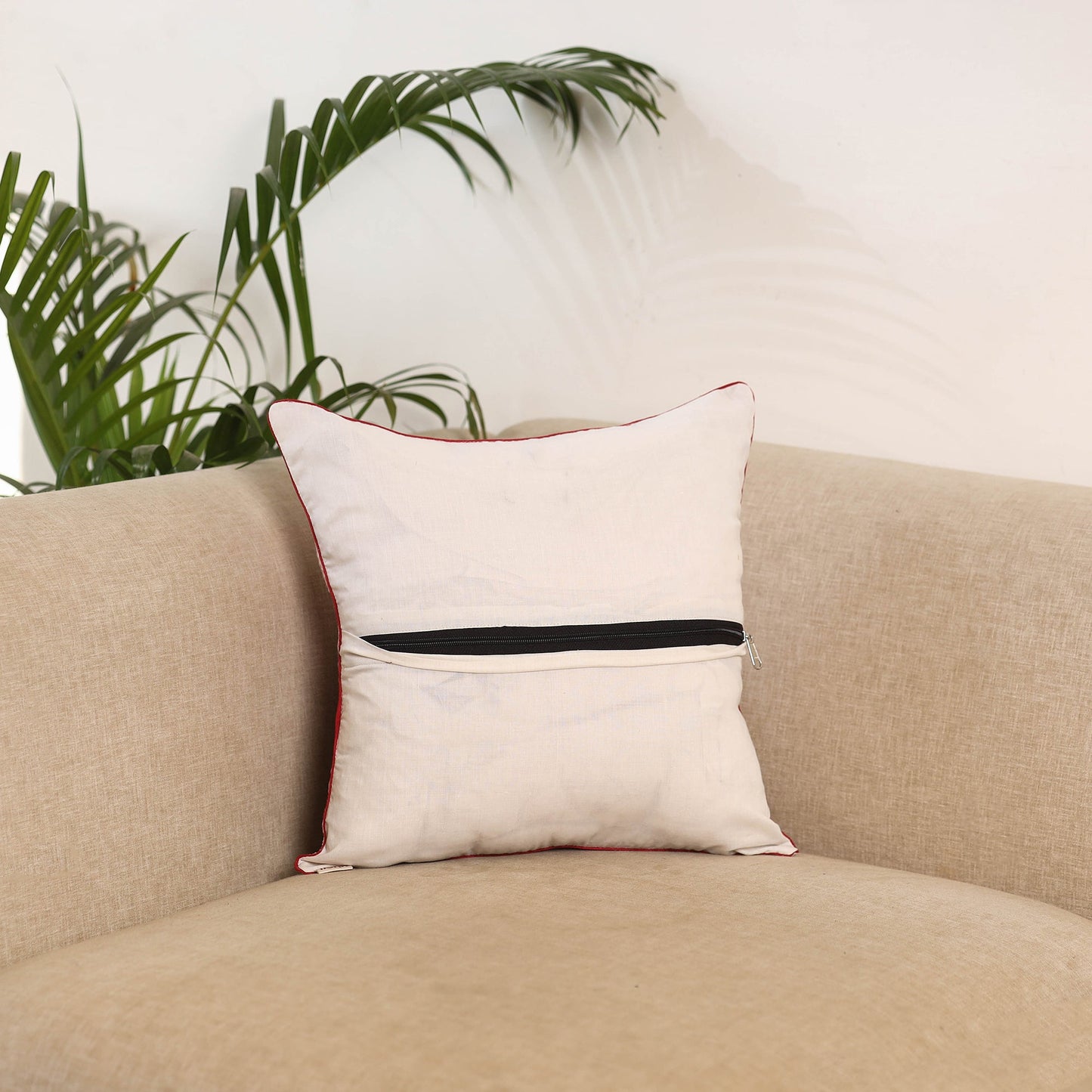 White - sanganeri cushion cover 06 - handcrafted