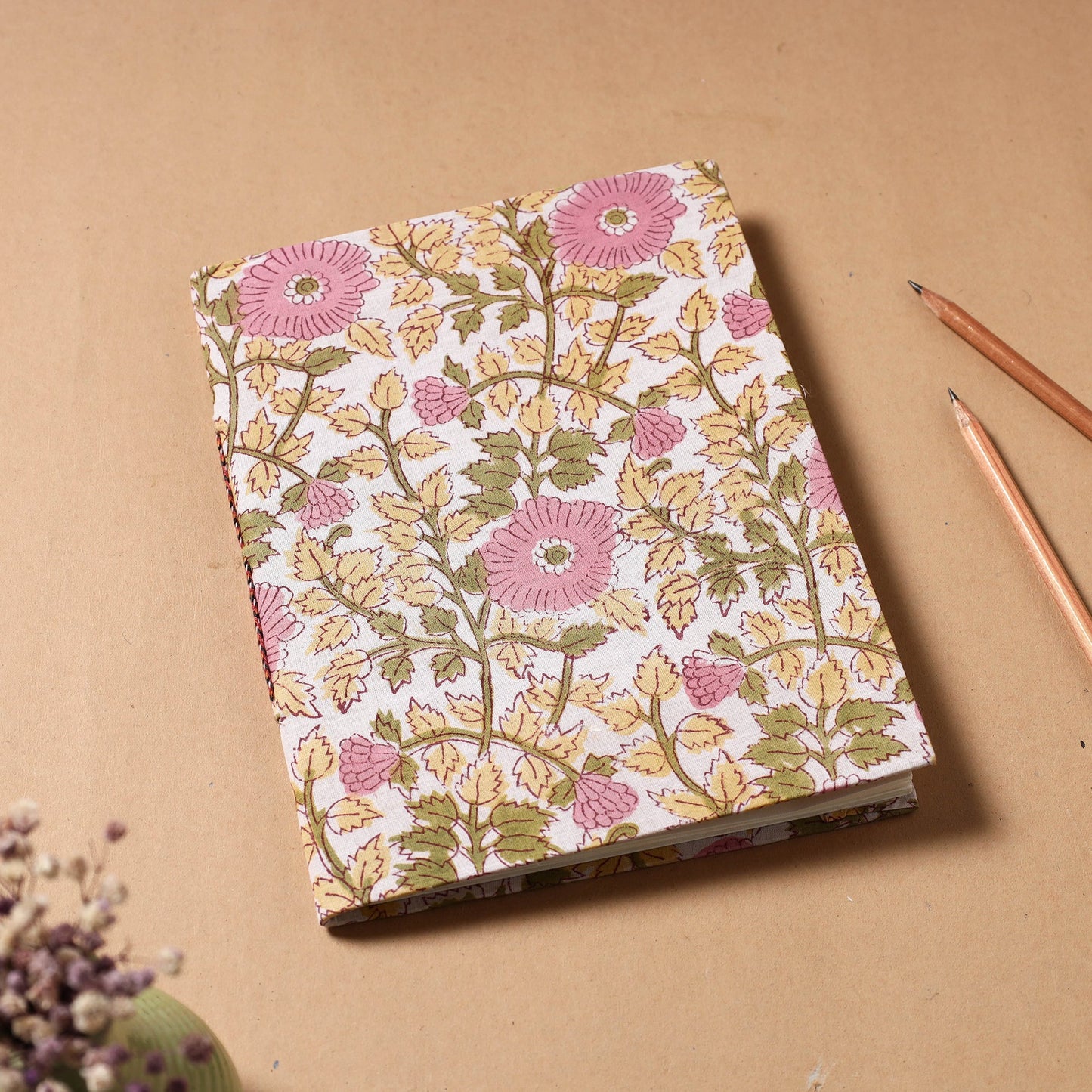 Sanganeri Fabric Cover Handmade Paper Notebook