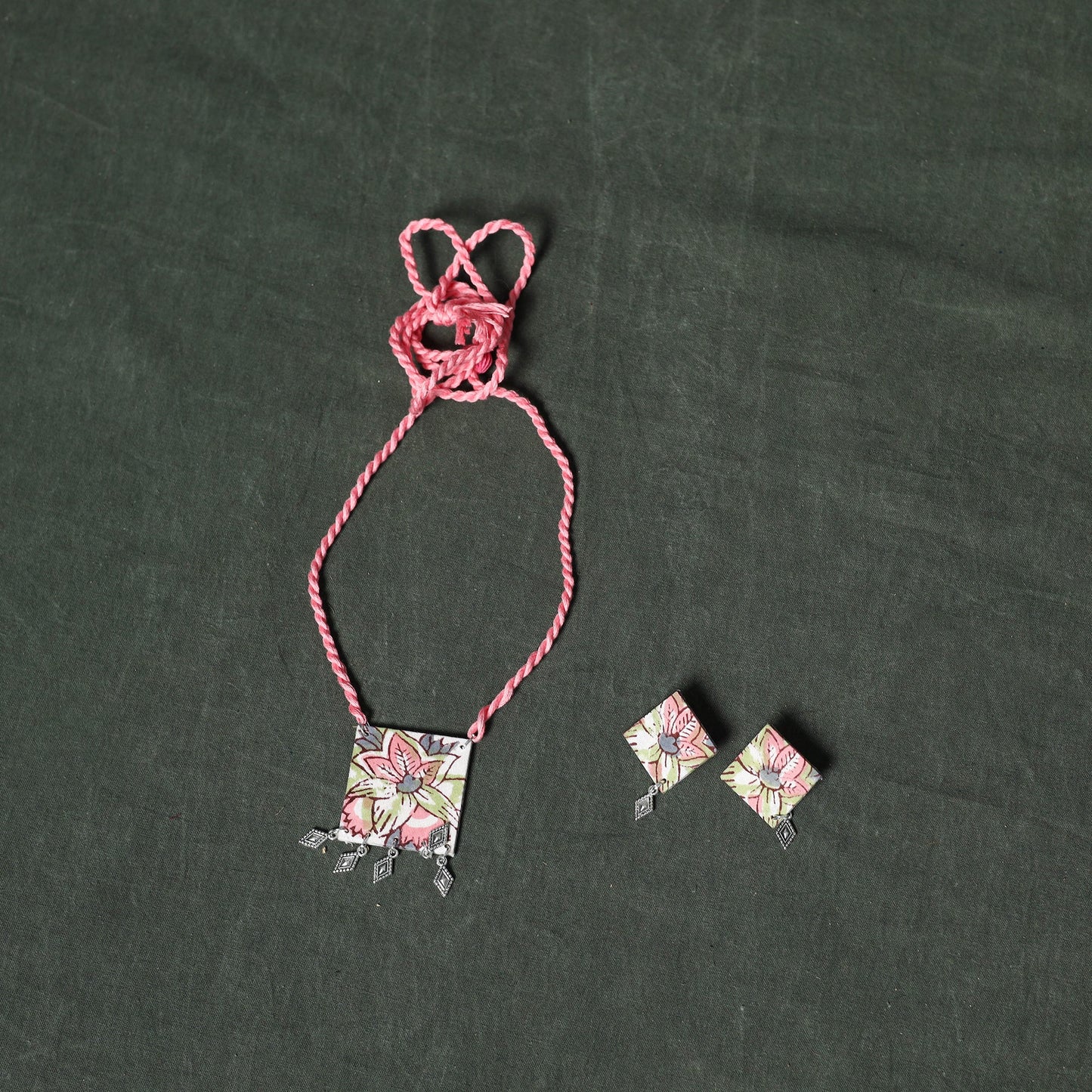 Sanganeri hand block print cotton 2pc unstitched dress