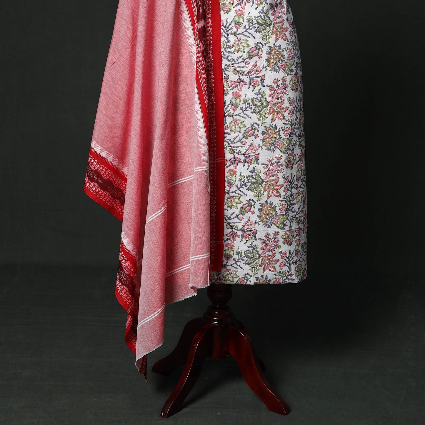 Sanganeri hand block print cotton 2pc unstitched dress