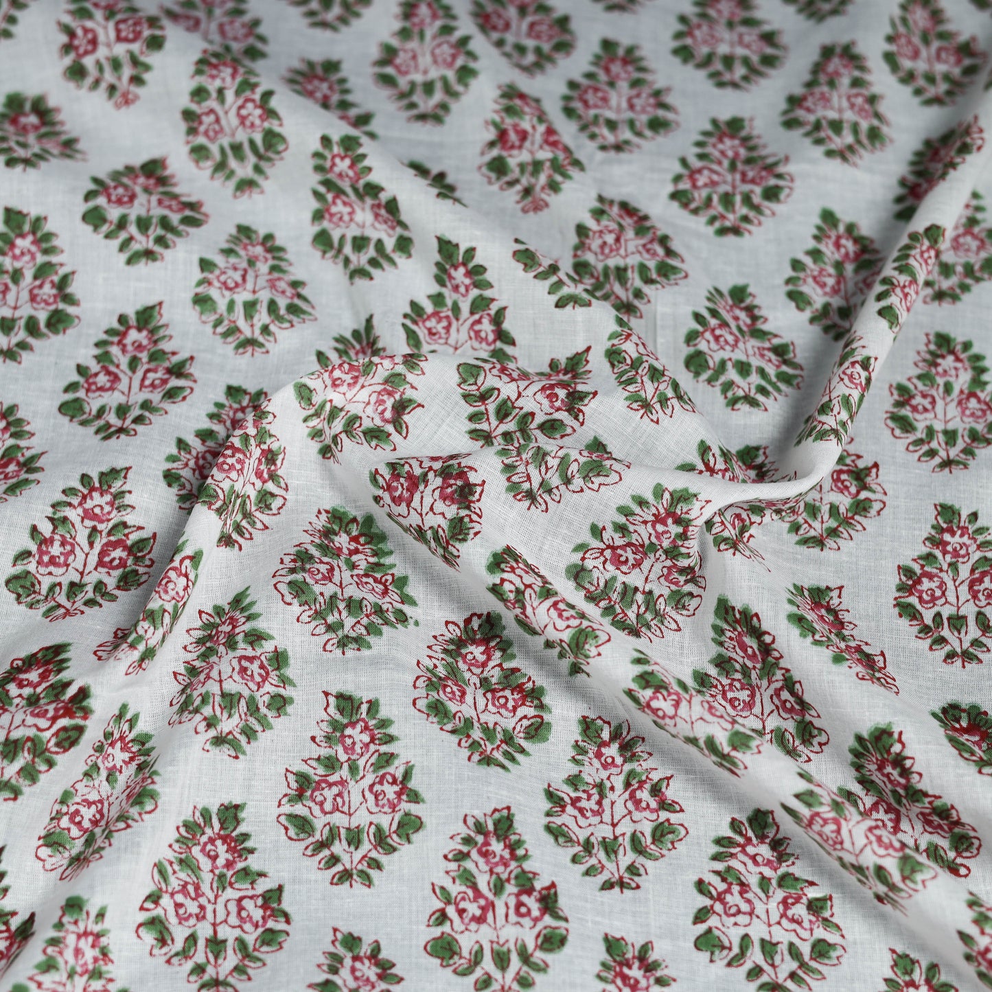 Sanganeri hand block print cotton scarf 03 - handcrafted