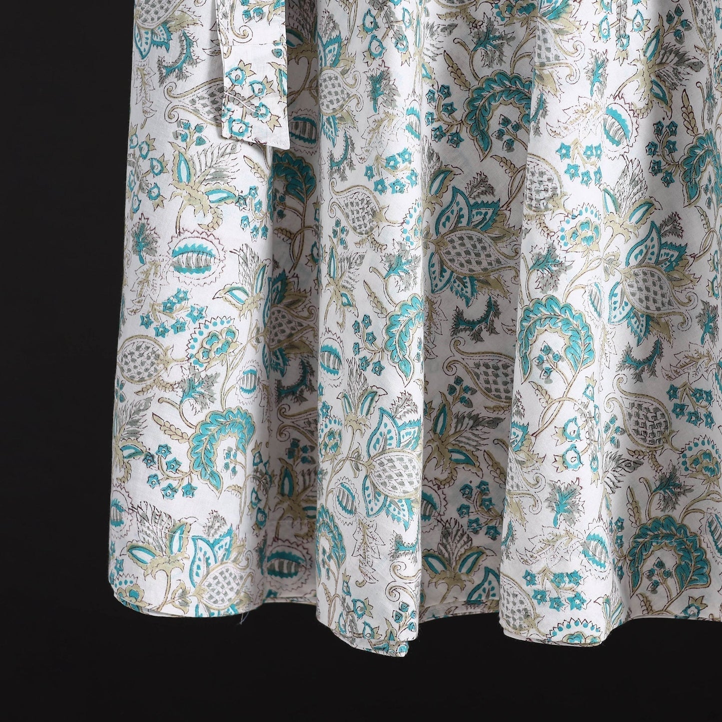 Sanganeri hand cotton wrap around skirt 50 - handcrafted