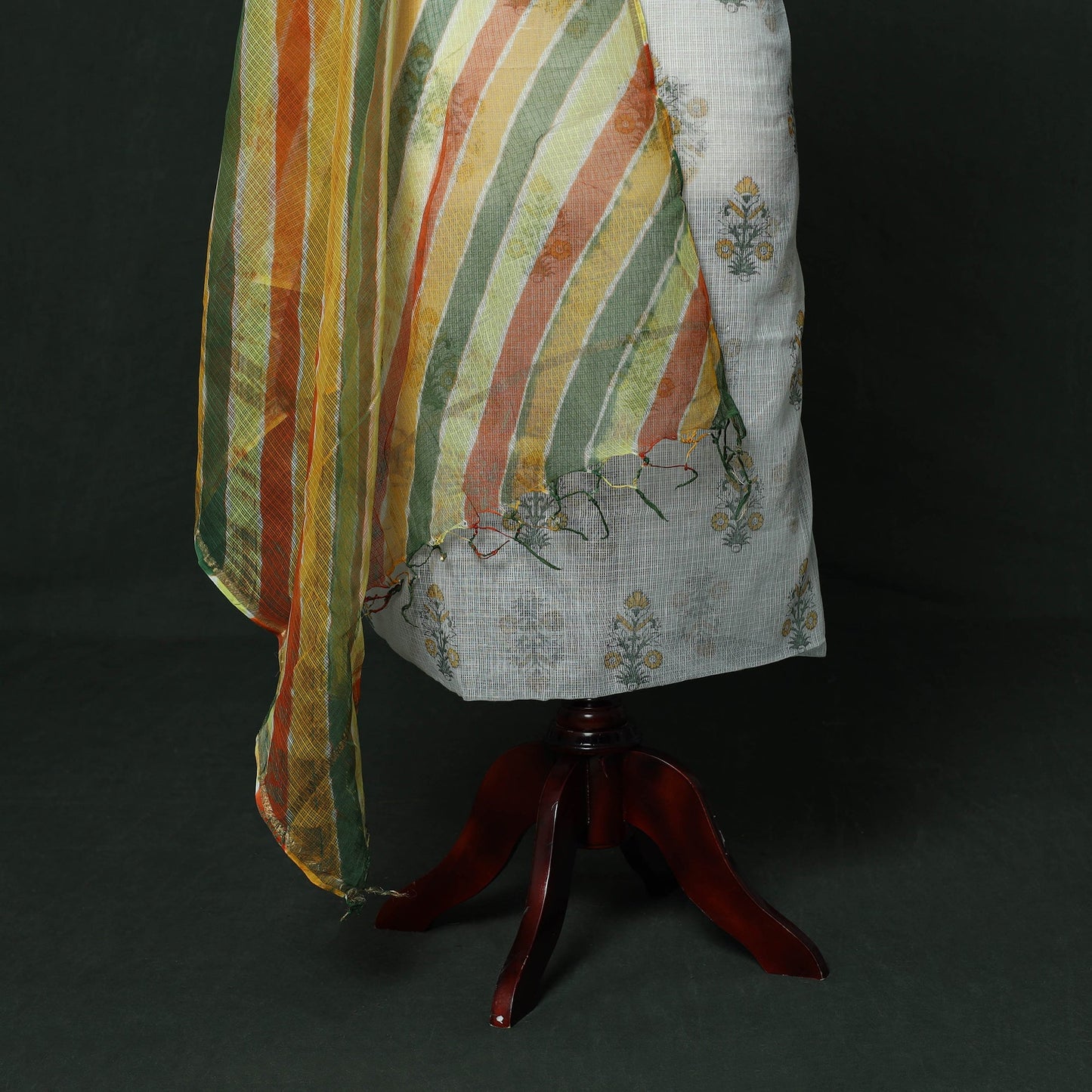 Sanganeri hand block print kota doria cotton 2pc unstitched