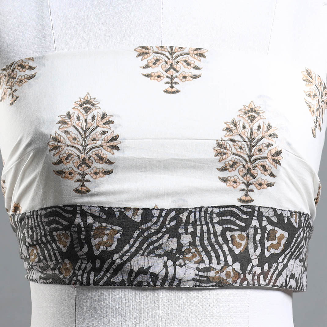 Buy Sanganeri Block Printed Cotton Blouse Piece