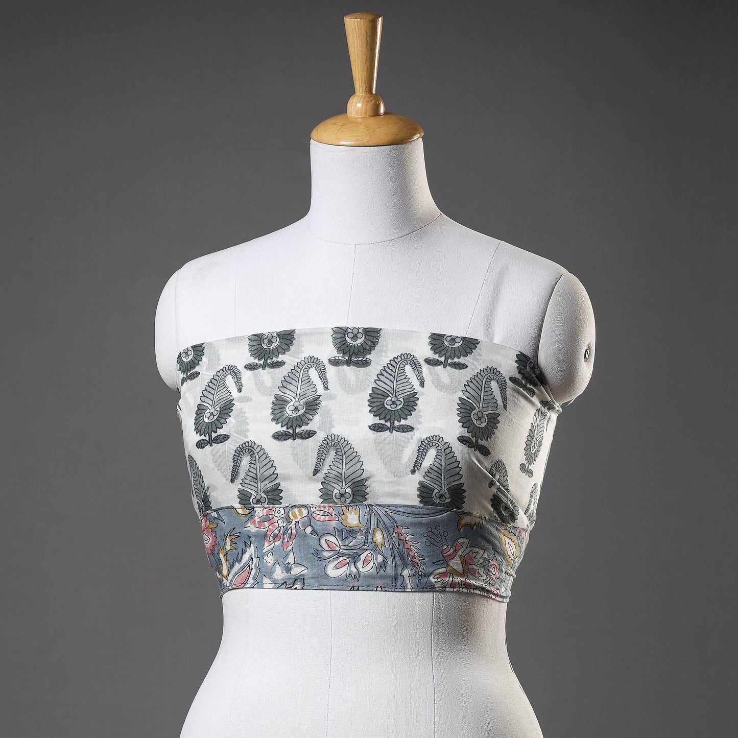 block printed blouse piece