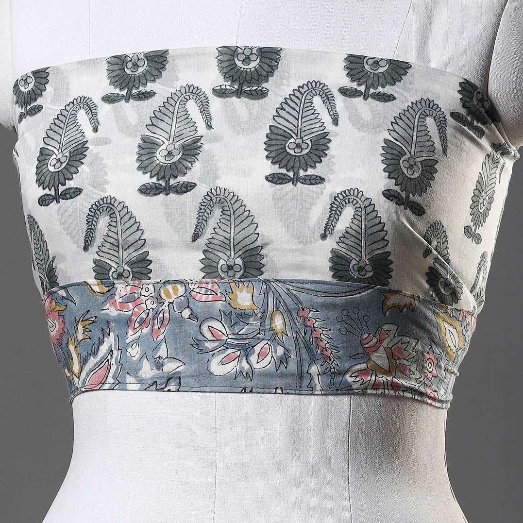 block printed blouse piece