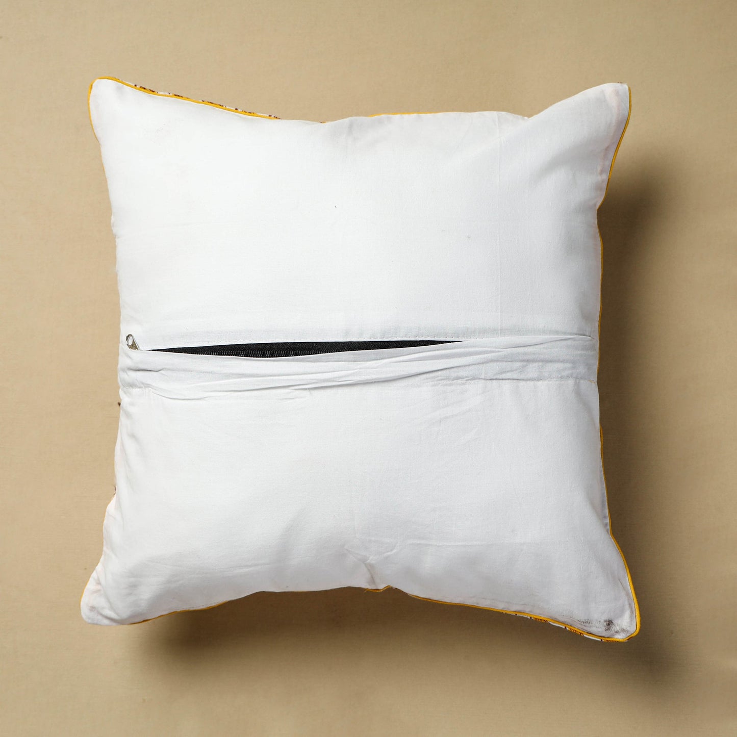 White Sanganeri Block Printed Cotton Cushion Cover