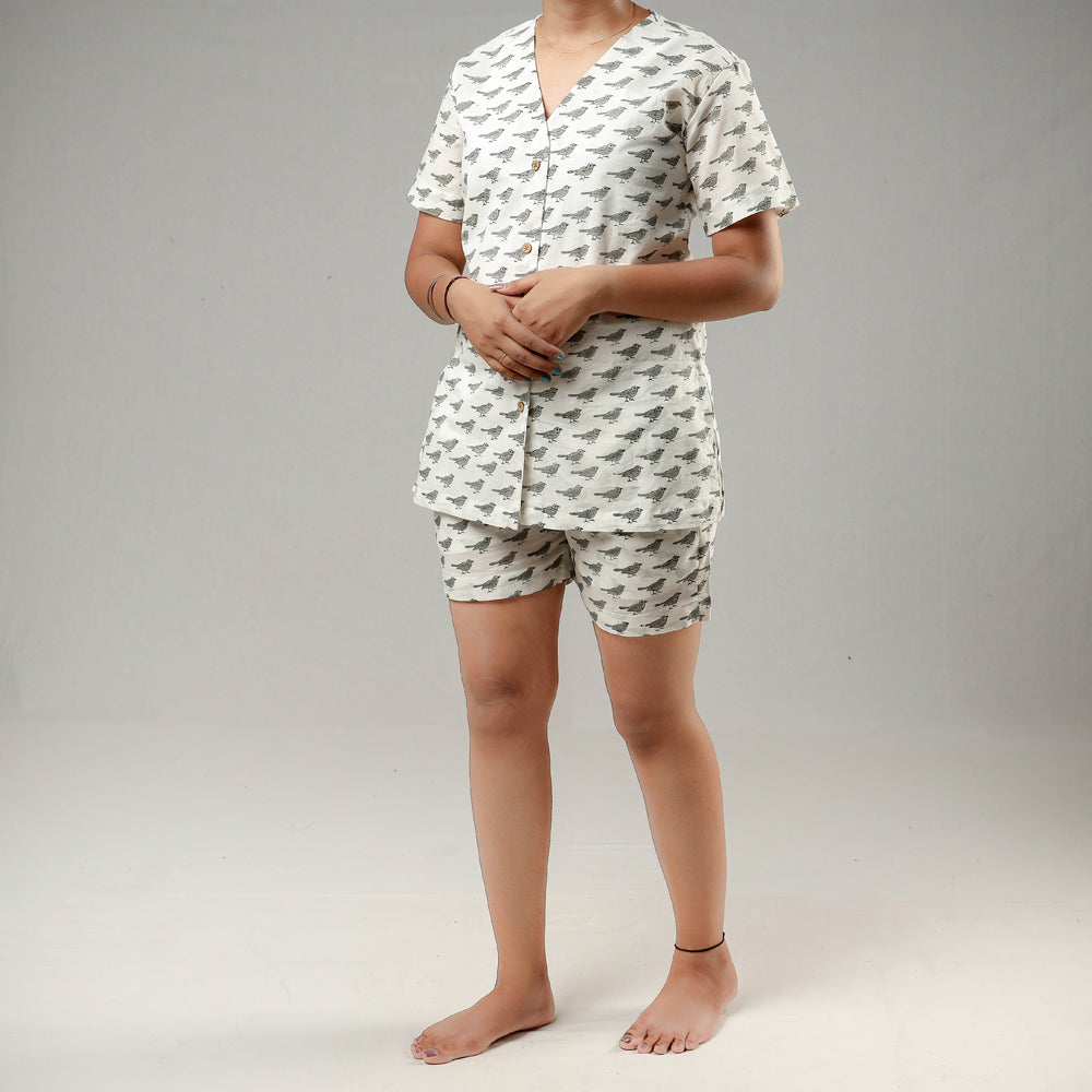 Sanganeri Block Printed Cotton Night Suit