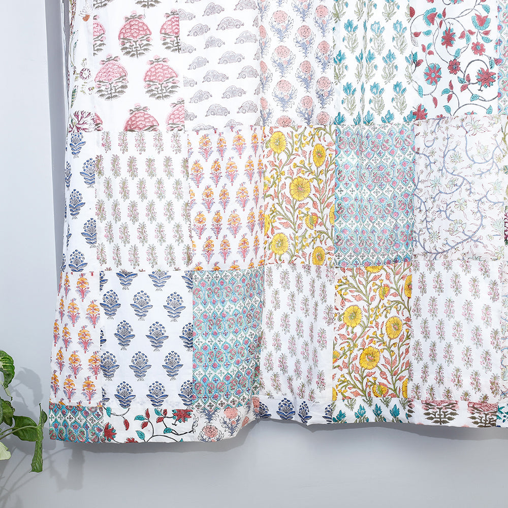 sanganeri patchwork window curtain