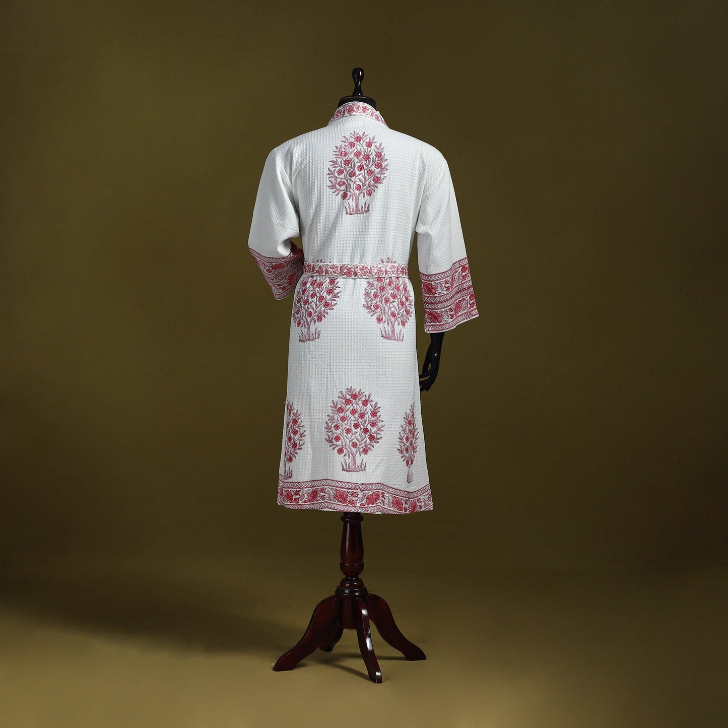 Sanganeri waffle weave handwoven bath robe 03 - handcrafted