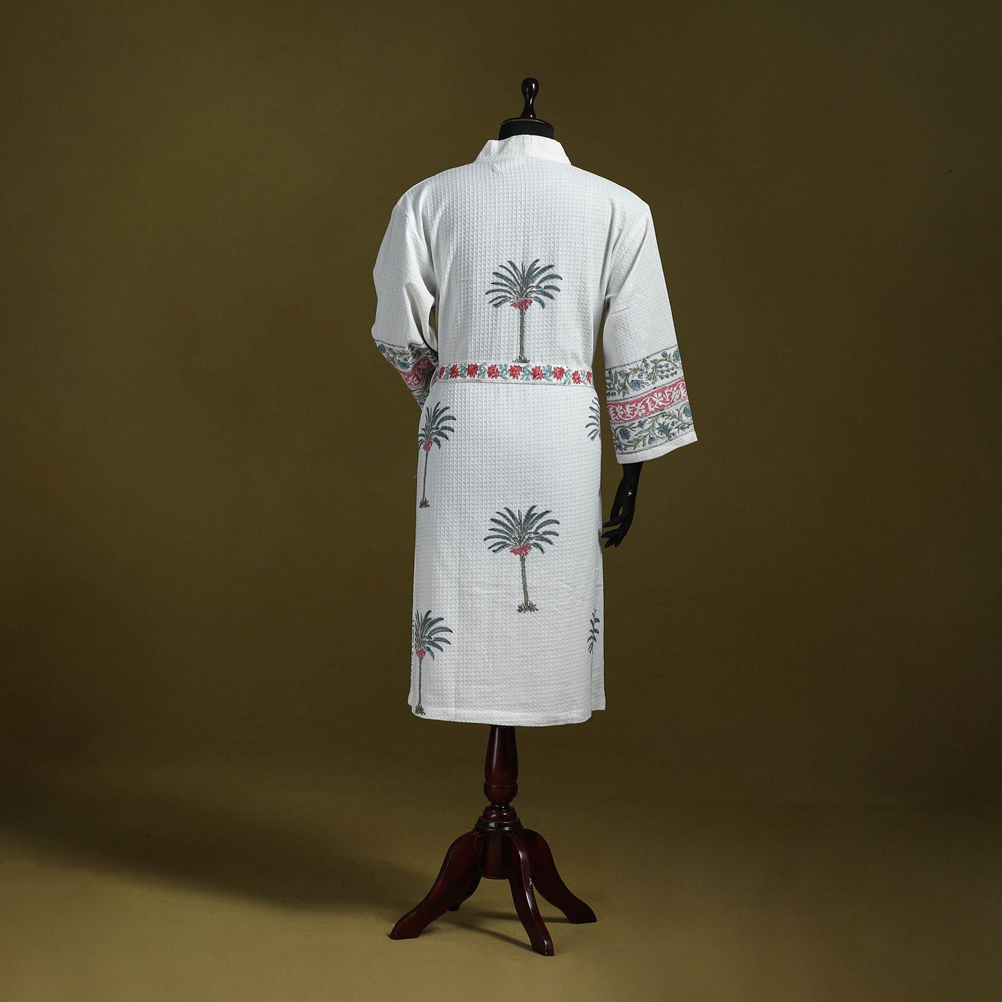 Sanganeri waffle weave handwoven bath robe 04 - handcrafted