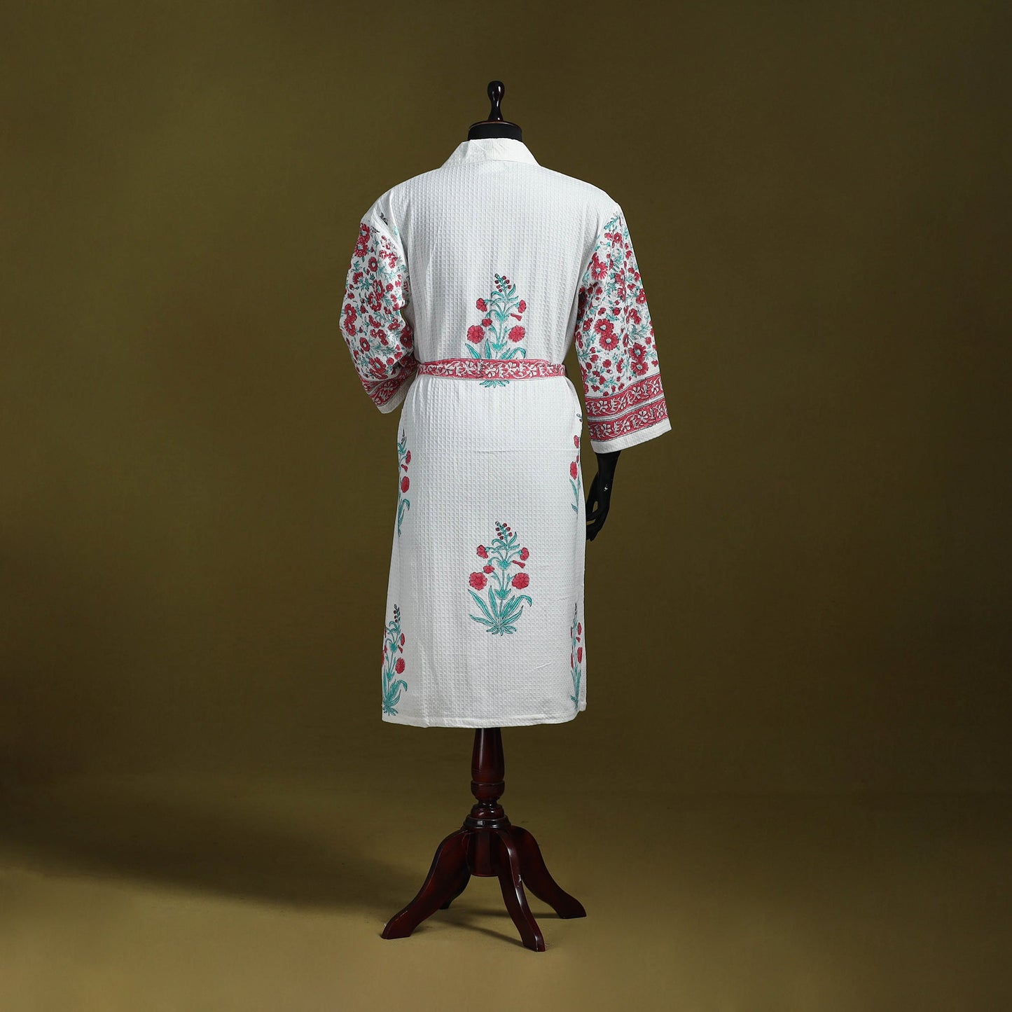 Sanganeri waffle weave handwoven bath robe 05 - handcrafted