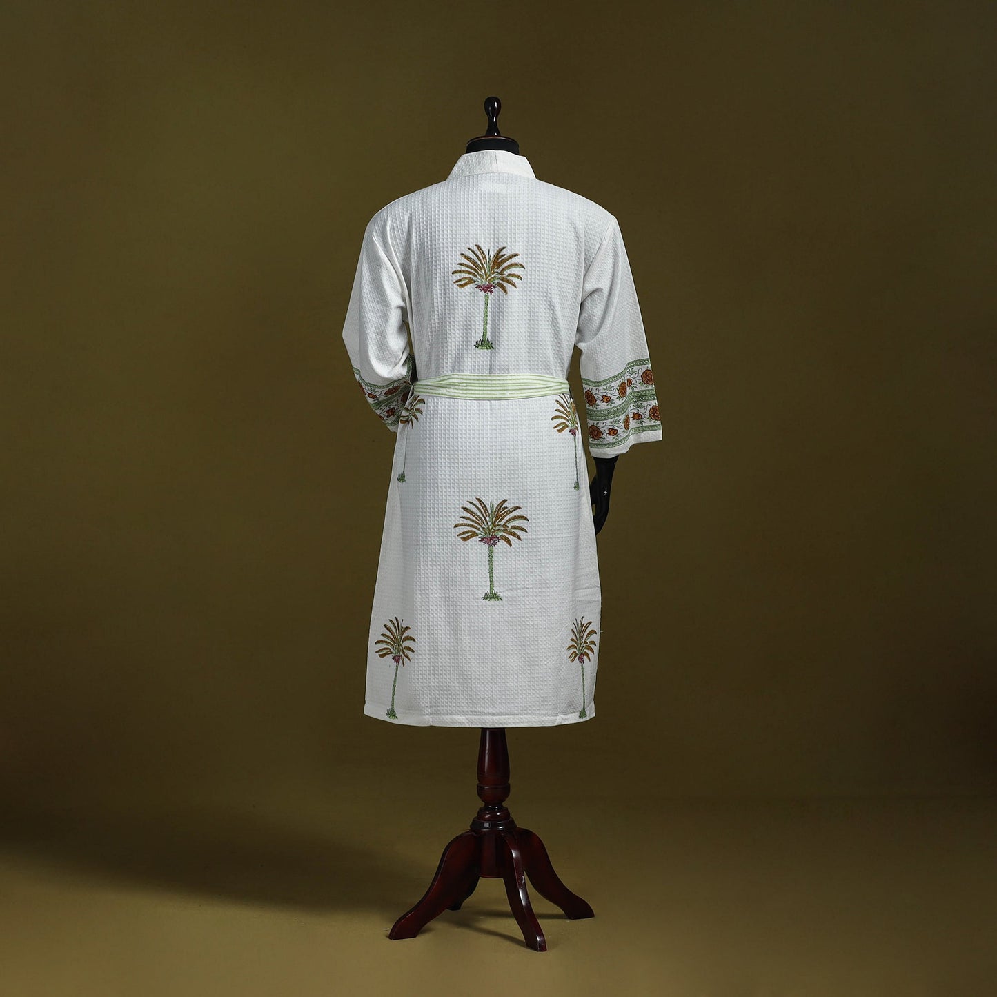 Sanganeri waffle weave handwoven bath robe 08 - handcrafted