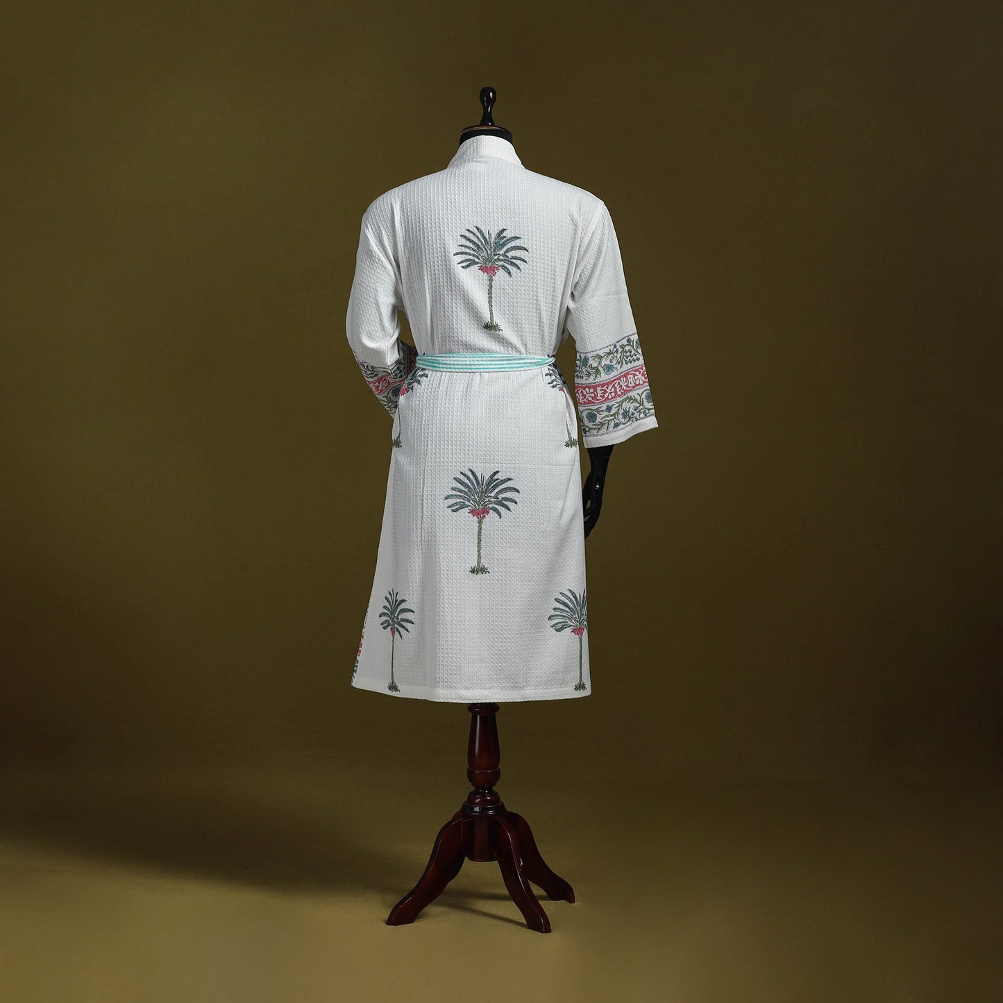 Sanganeri waffle weave handwoven bath robe 27 - handcrafted