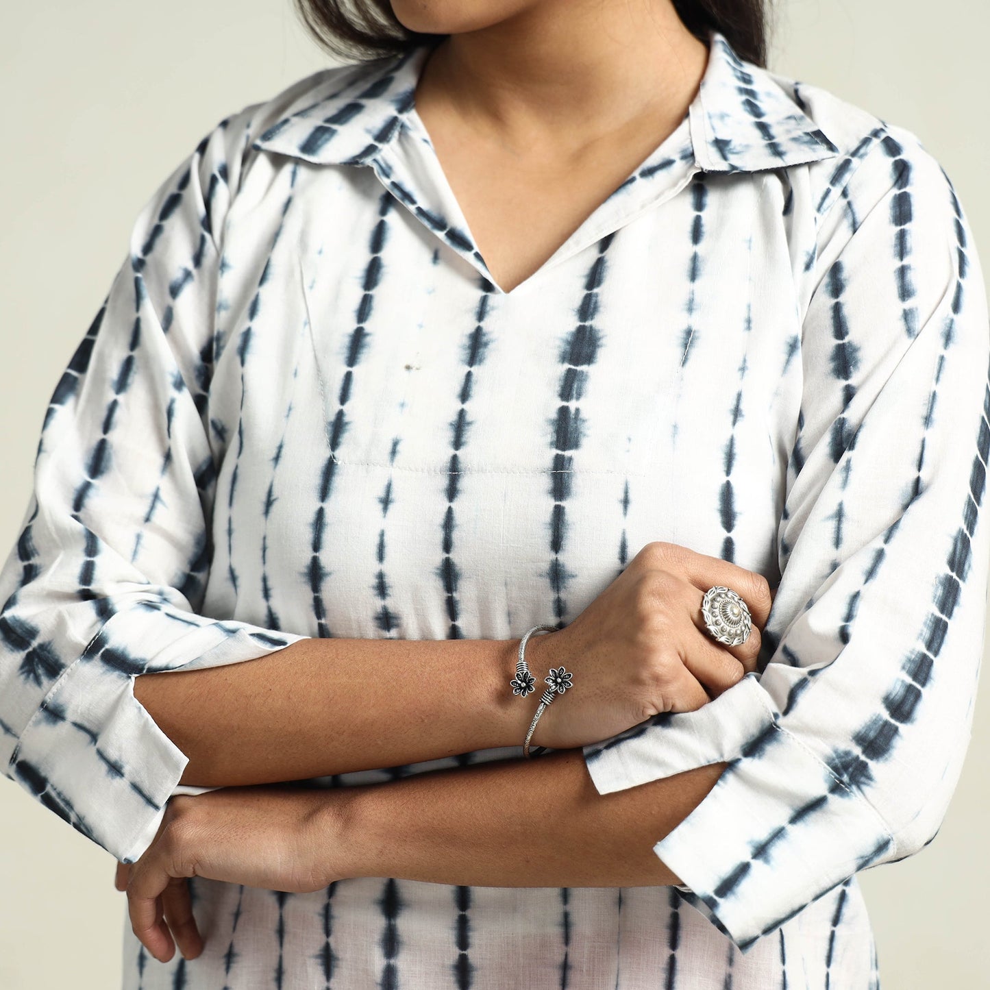 Shibori Kurta with Palazzo & Dupatta Set