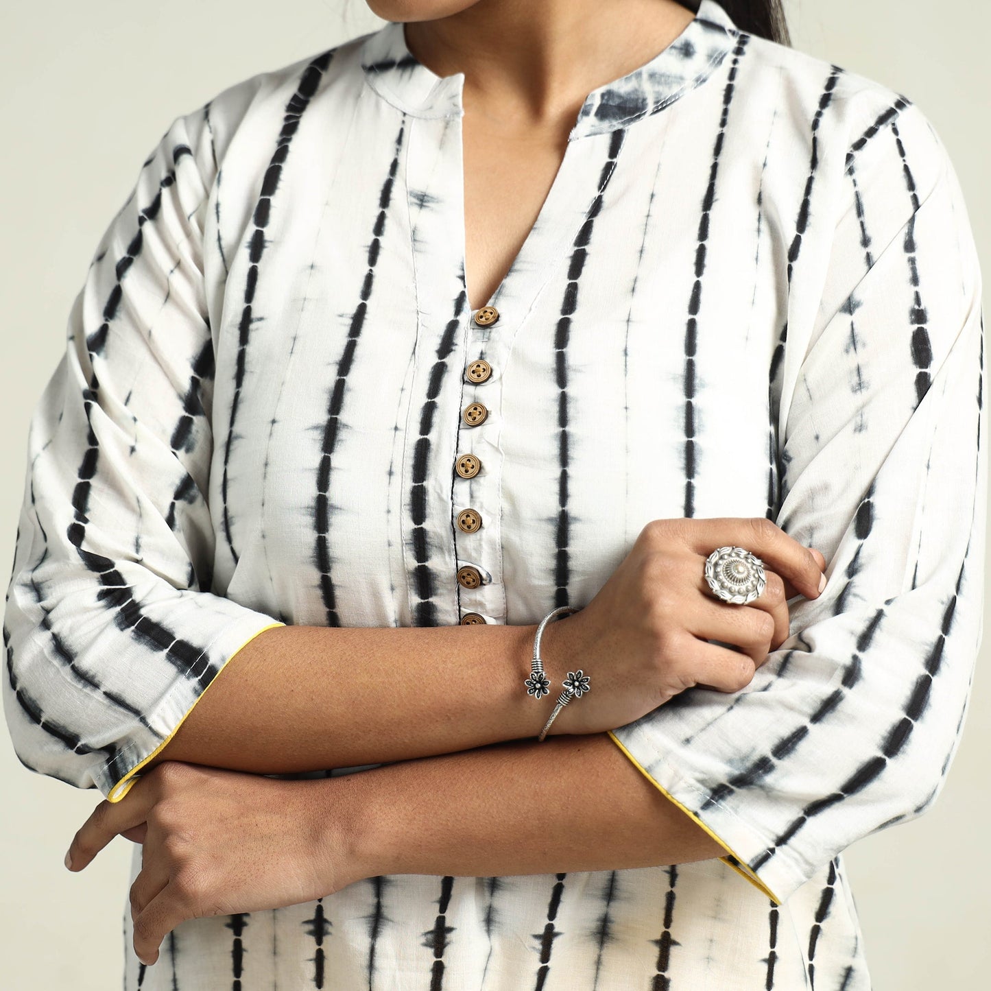 Shibori Kurta with Palazzo & Dupatta Set