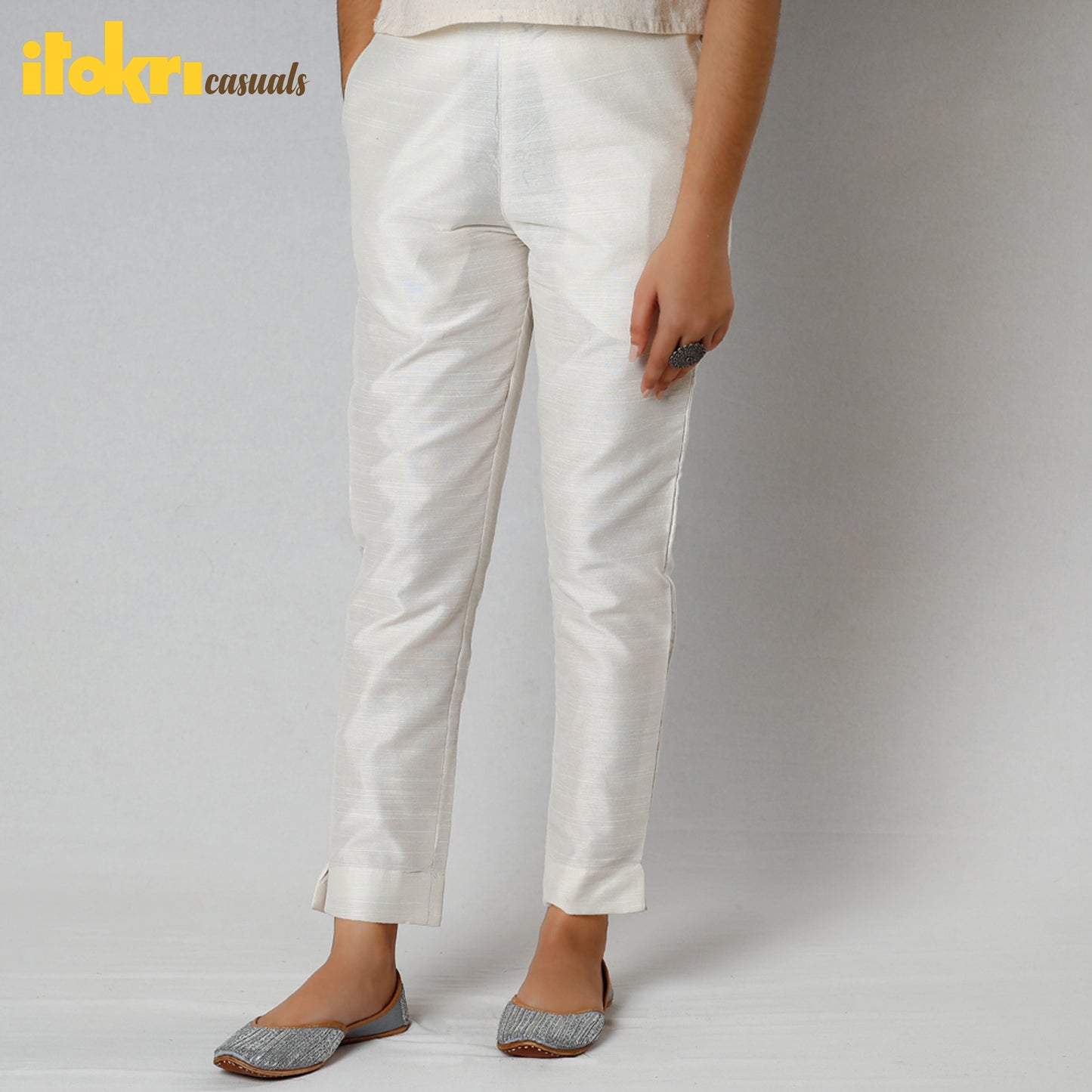 Buy Silk Tapered Casual Pant for Women Online at iTokri.com