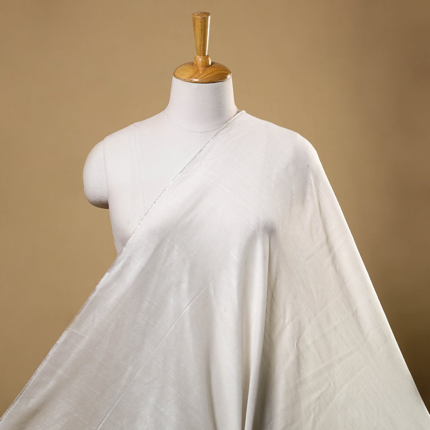 White Slub Silk Plain Fabric