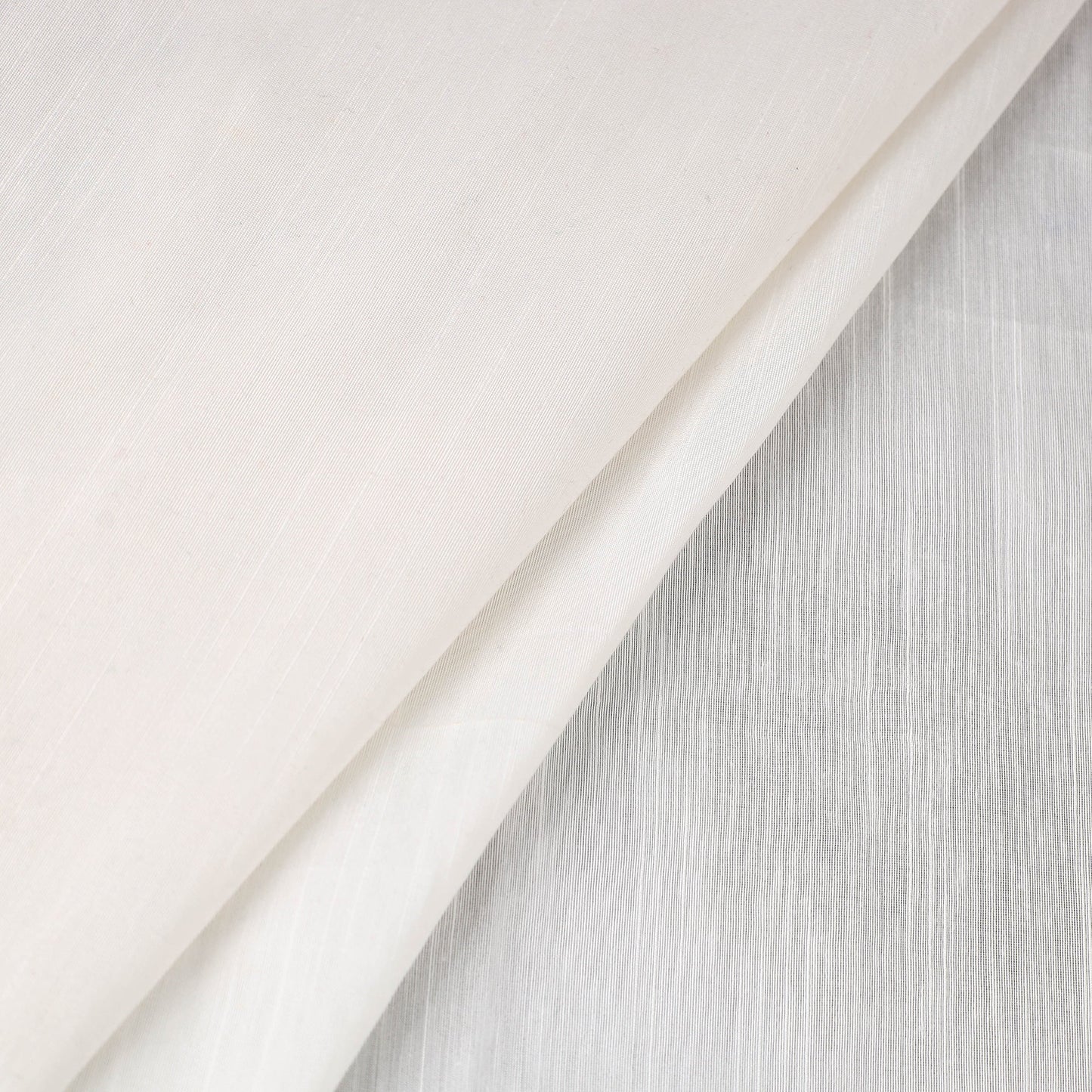 White Slub Silk Plain Fabric