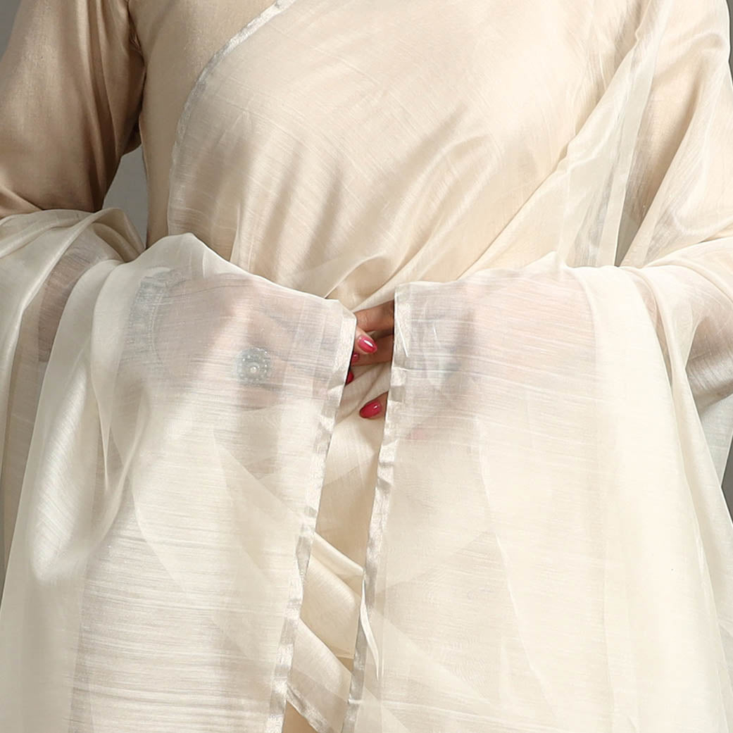 Traditional Chanderi Silk Handloom Zari Buti Dupatta with Tassels 22 Online