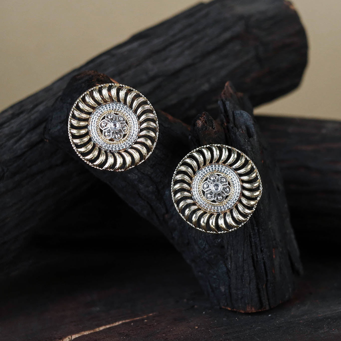 Traditional German Silver-Plated Classic Stud Earrings