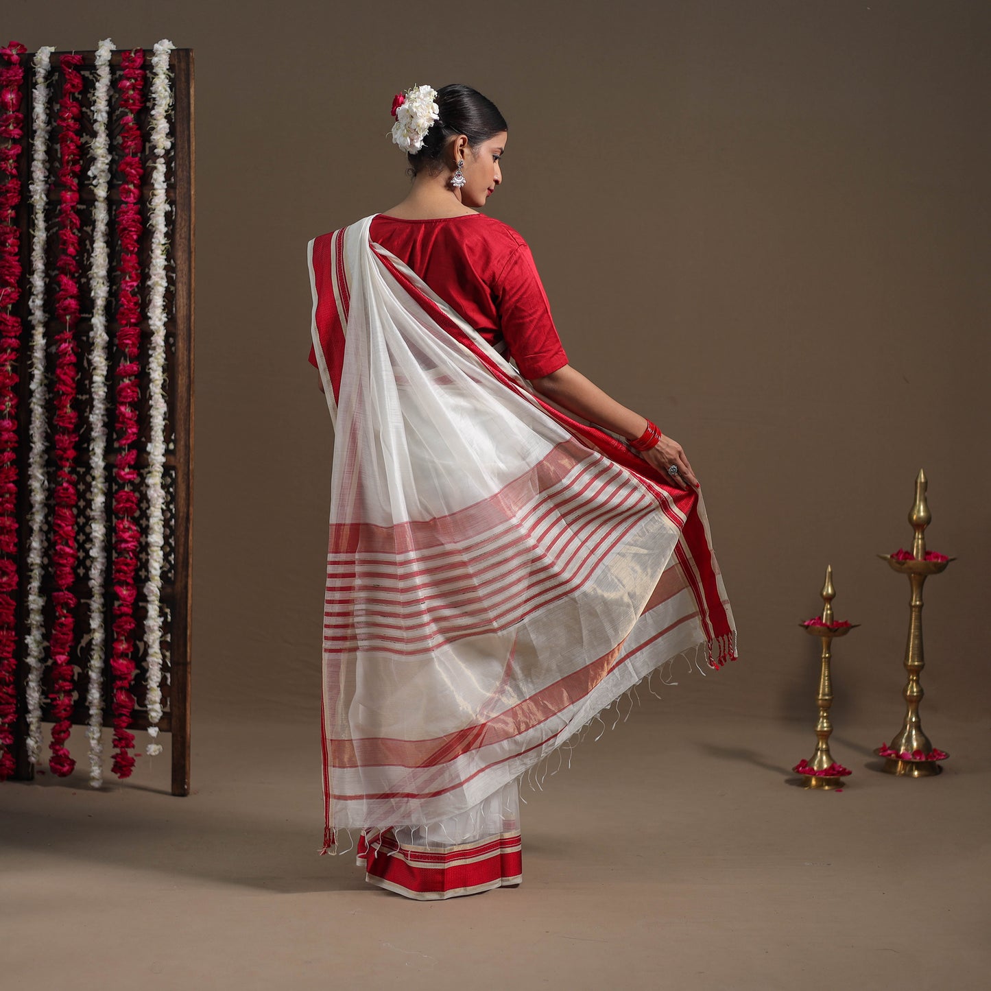 Traditional Handloom Maheshwari Silk Saree