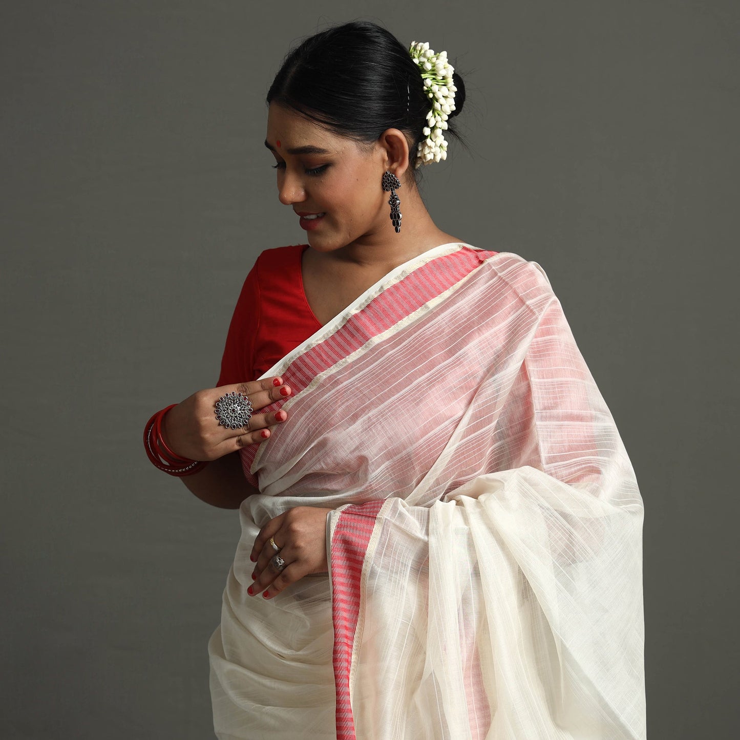Traditional Handloom Maheshwari Silk Saree