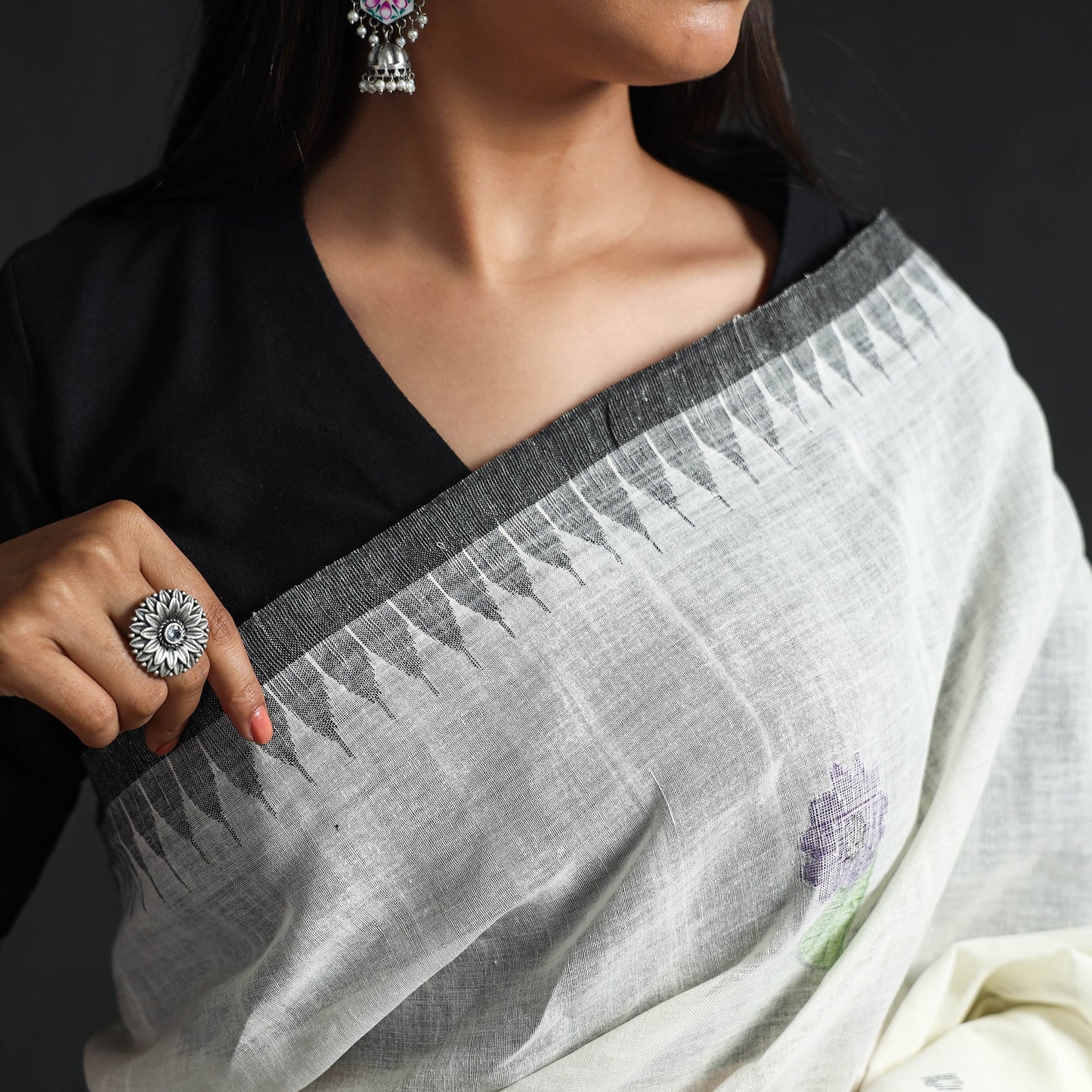 Traditional Moirangphee Manipuri Pure Handloom Cotton Saree Online at iTokri.com