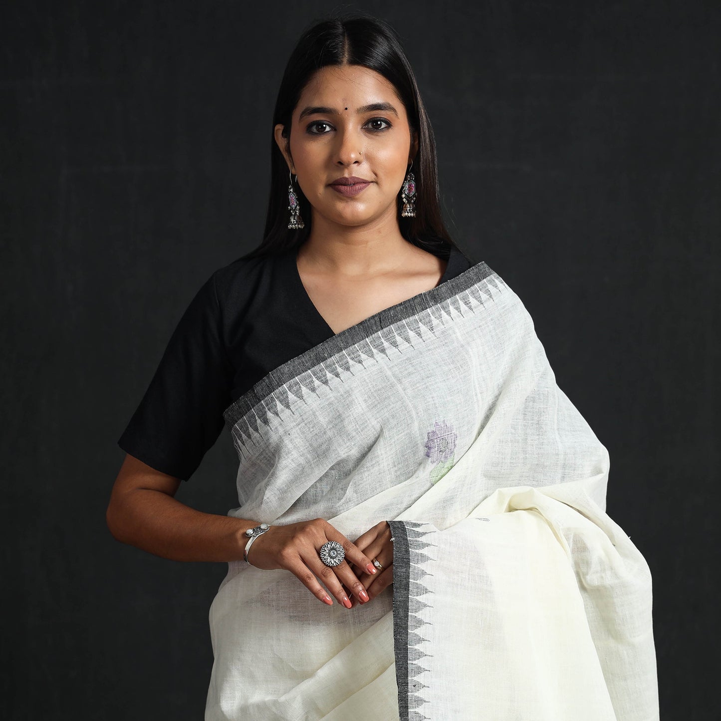 Traditional Moirangphee Manipuri Pure Handloom Cotton Saree Online at iTokri.com