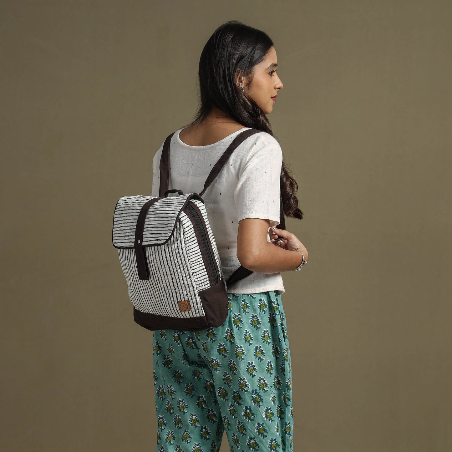 Upcycled Weave Handcrafted Laptop Backpack Online at iTokri.com